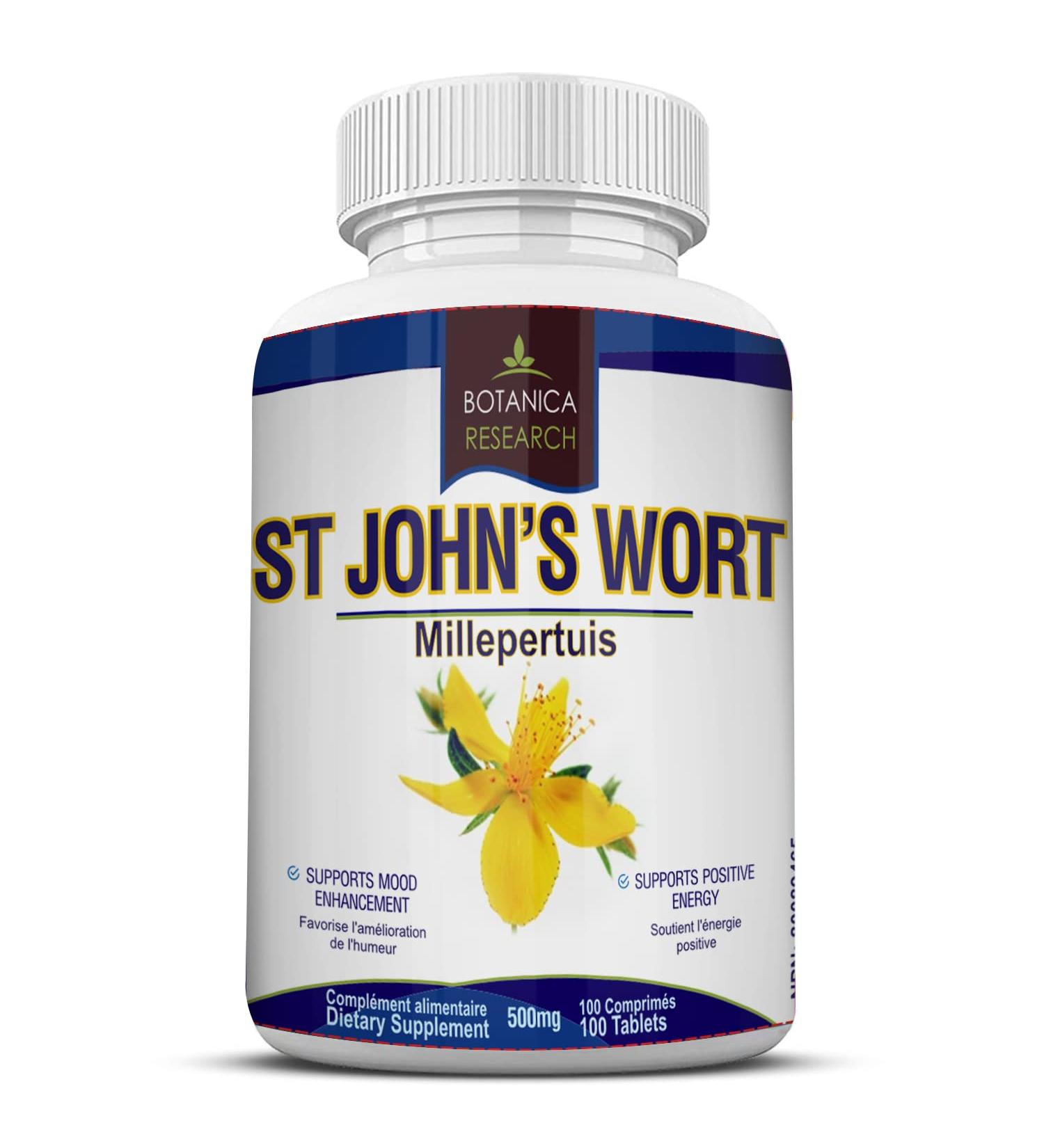 St. John's Wort Extract 500mg Capsules for Mood Support & Stress Relief - 100 Count - Buy Online on GoSupps.com