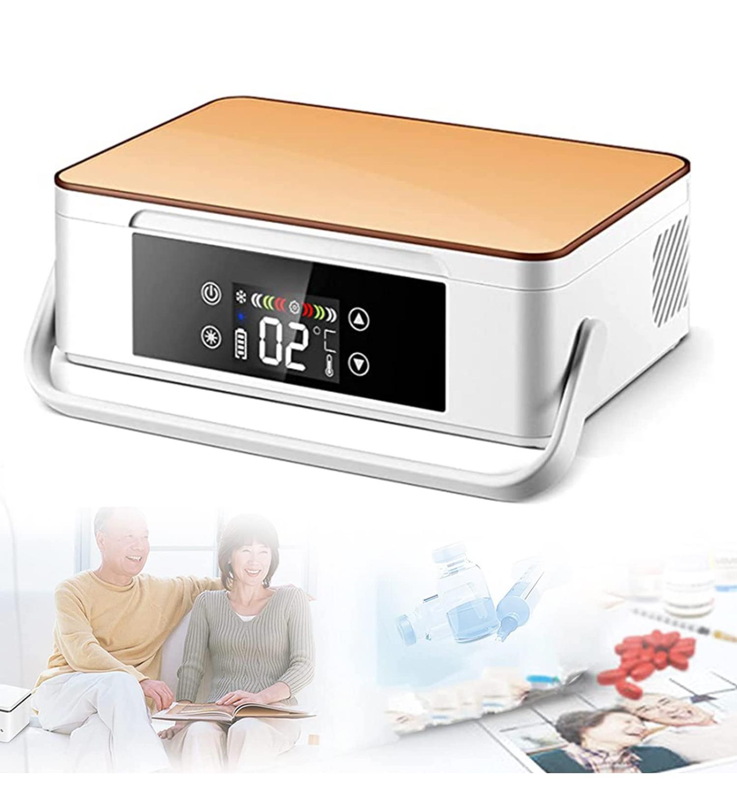 Insulin Cooler Refrigerated Box Mini Drug Constant Temperature Refrigerator Drug Reefer 2-8 for Insulin Serum Eye Drops Storage Champagnegold-220V-Battery*1 Battery*1 Champagnegold - Buy Online on GoSupps.com