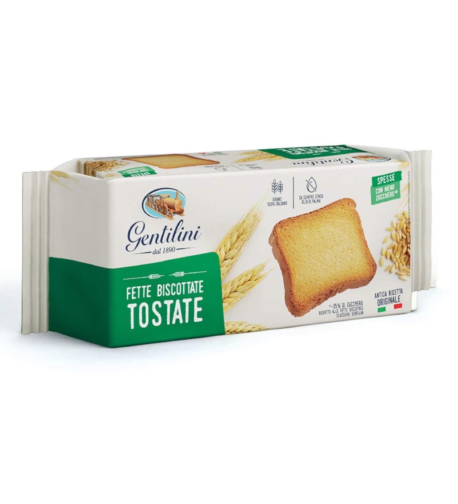 Gentilini Gentilini Fette Biscottate Tostate - Thick and Roasted Biscuits - 100% Italian Product - 175g