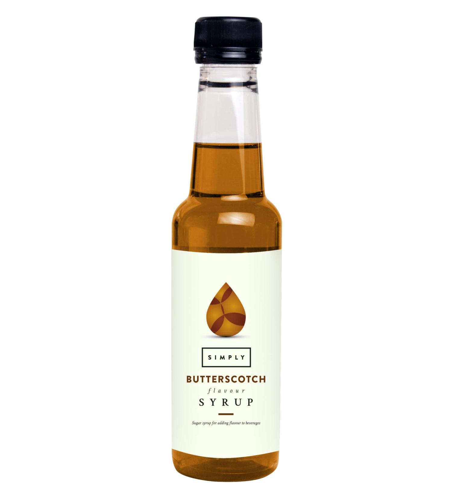 Simply Butterscotch Syrup Vegan & Nut Free Flavoured Syrup for Coffee Cocktails & Baking (250ml) - Buy Online on GoSupps.com