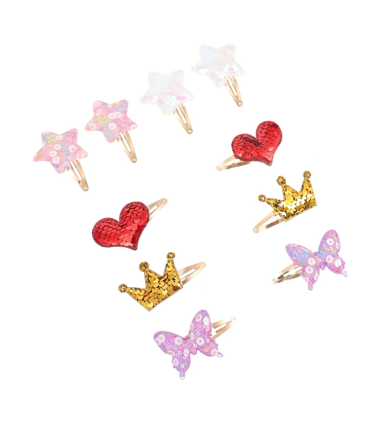 FRCOLOR 5 Pairs Hairpin Child Barrette Toddler Hair Kid Barrette Girls Shining Hair Clip Glitter Clips Kids Barrettes Xmas Hair Clips Butterfly Hair Clip Kids Tiara Sequins Baby Girl Flash - Buy Online on GoSupps.com