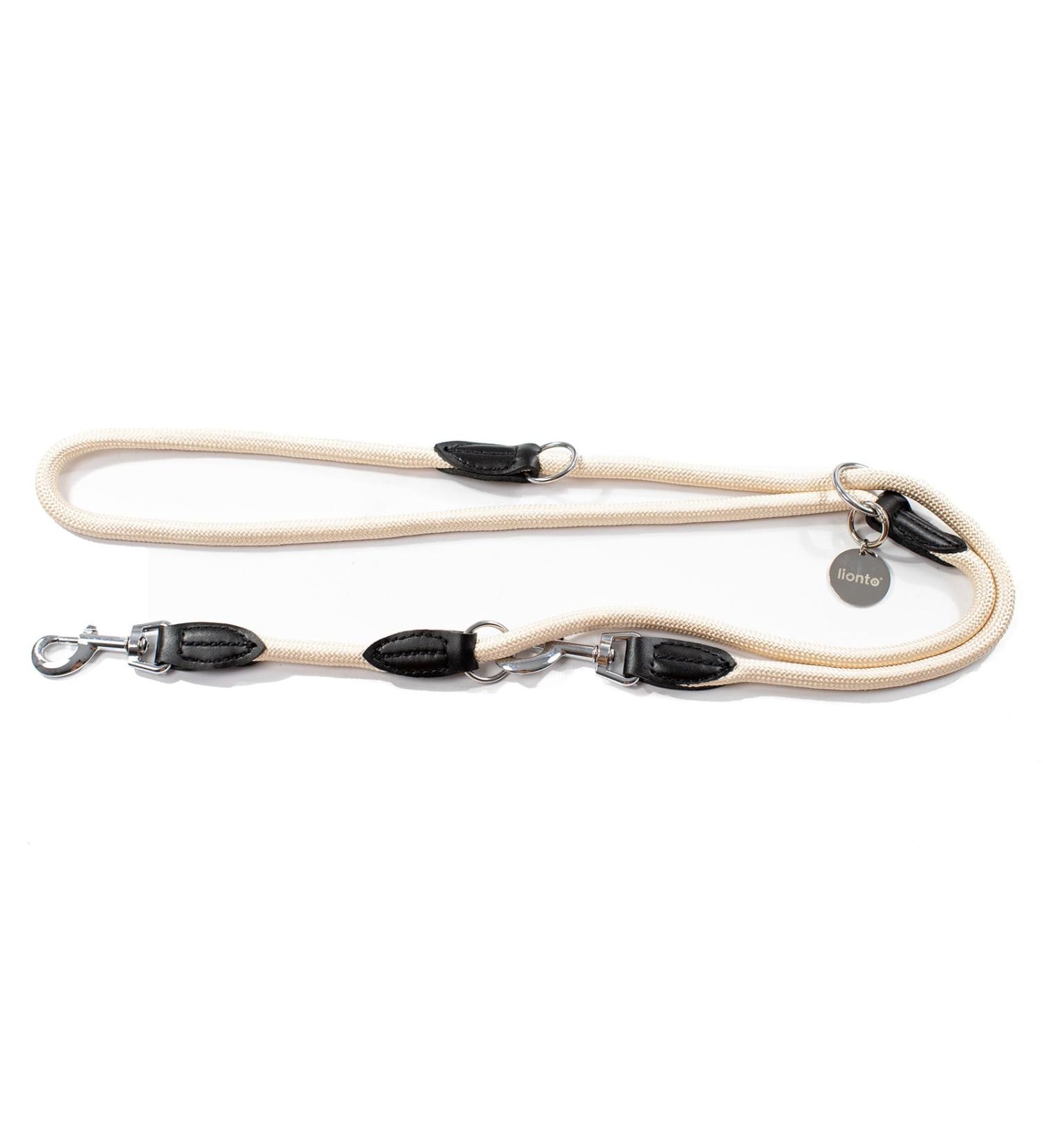 Buy Lionto Adjustable Dog Leash - Multifunctional Double Leash Weatherproof & Robust 200 cm - Beige Medium - Perfect for All Dogs - Buy Online on GoSupps.com