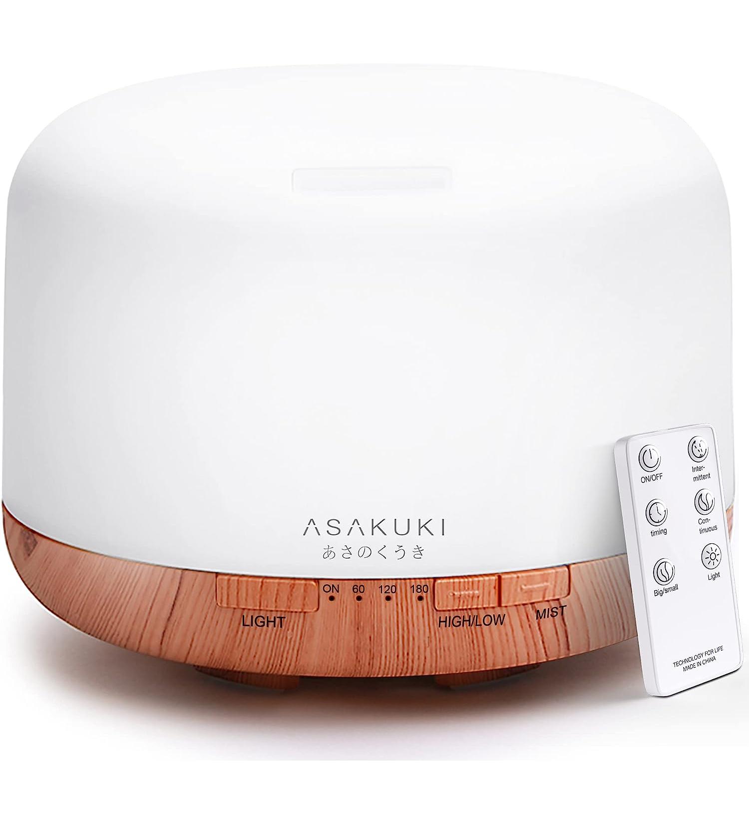 Asakuki 500ml Premium Essential Oil Diffuser with Remote Control - 5-in-1 Ultrasonic Aromatherapy Humidifier - A-yellow - Buy Online on GoSupps.com