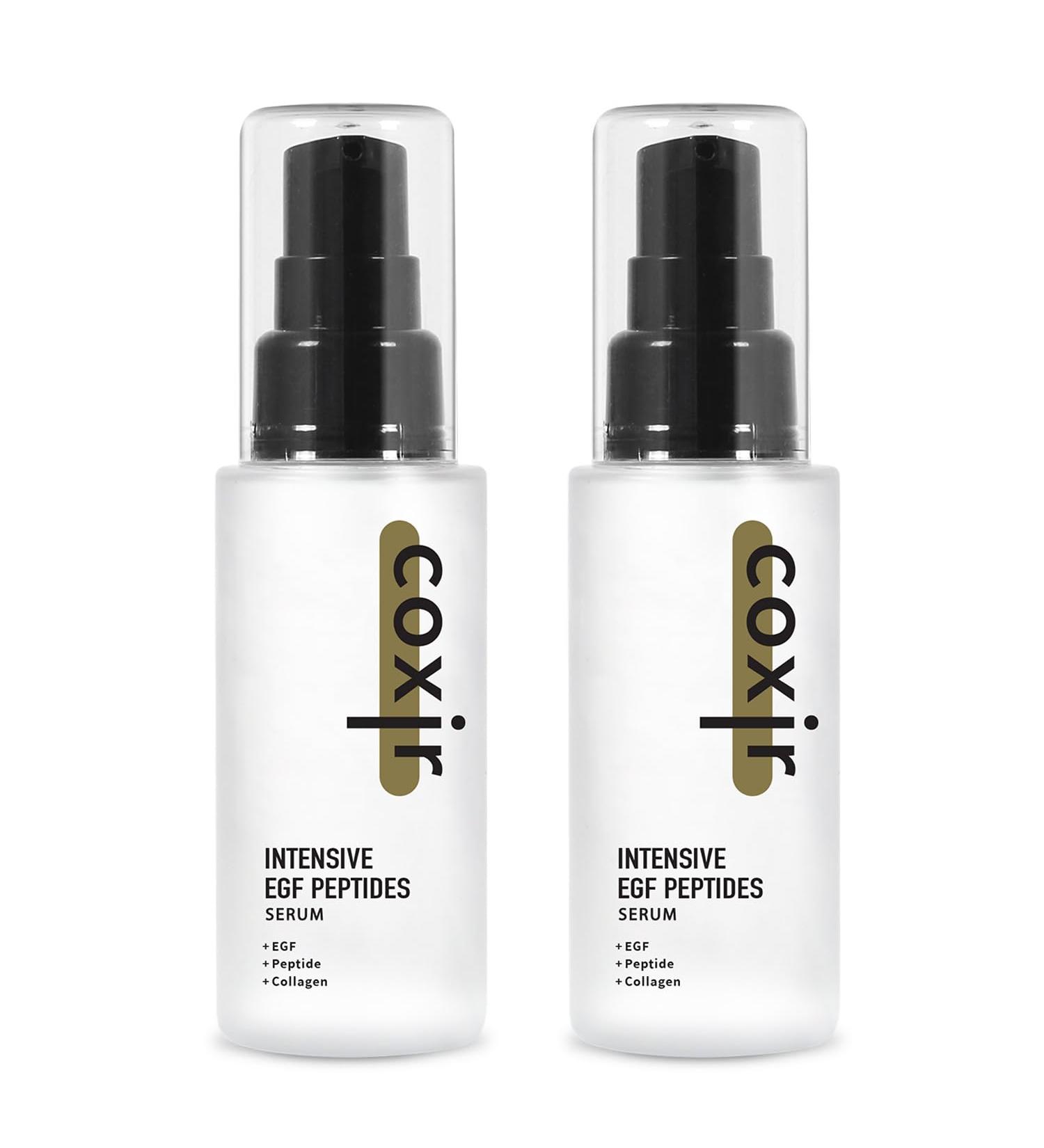 coxir INTENSIVE EGF PEPTIDES SERUM l Day&Night Wrinkle Serum for damaged aged skin l EGF Polypeptides Niacinamide Collagen l Lightweight Lifting Firming 50ml/1.69 fl.oz((2 Pack)