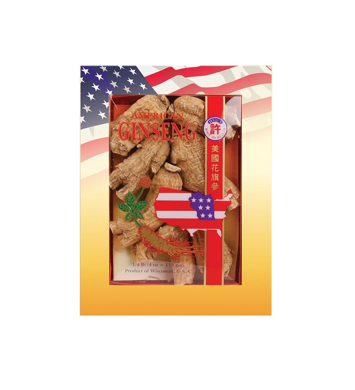 Hsu's SKU 0109-4 Ginseng Short Jumbo Cultivated American Ginseng Roots (4 oz 113 gm/Box) 0109-4 0109.4 - Buy Online on GoSupps.com