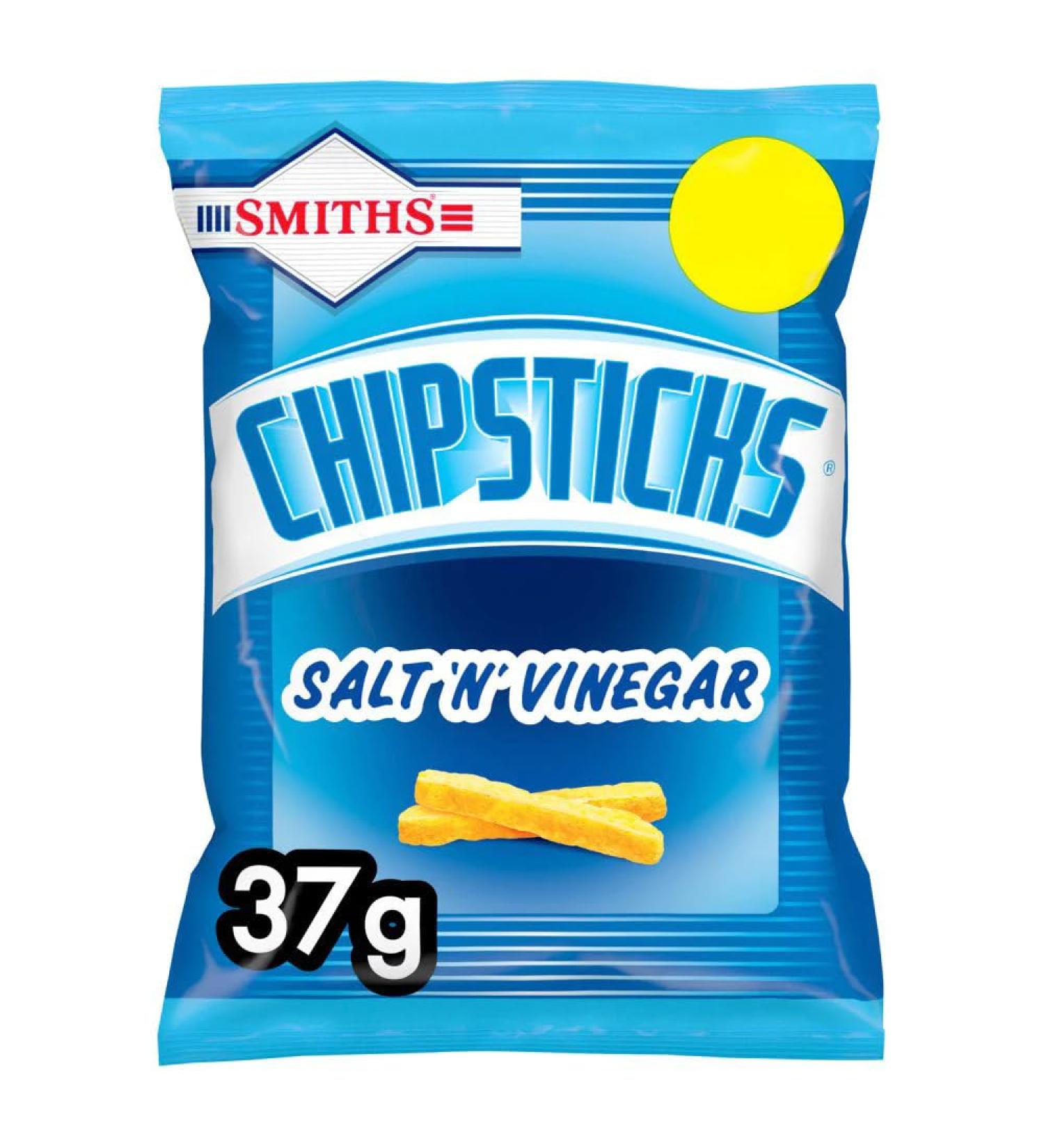 Smiths Chipsticks Salt & Vinegar Snacks 37g-Food