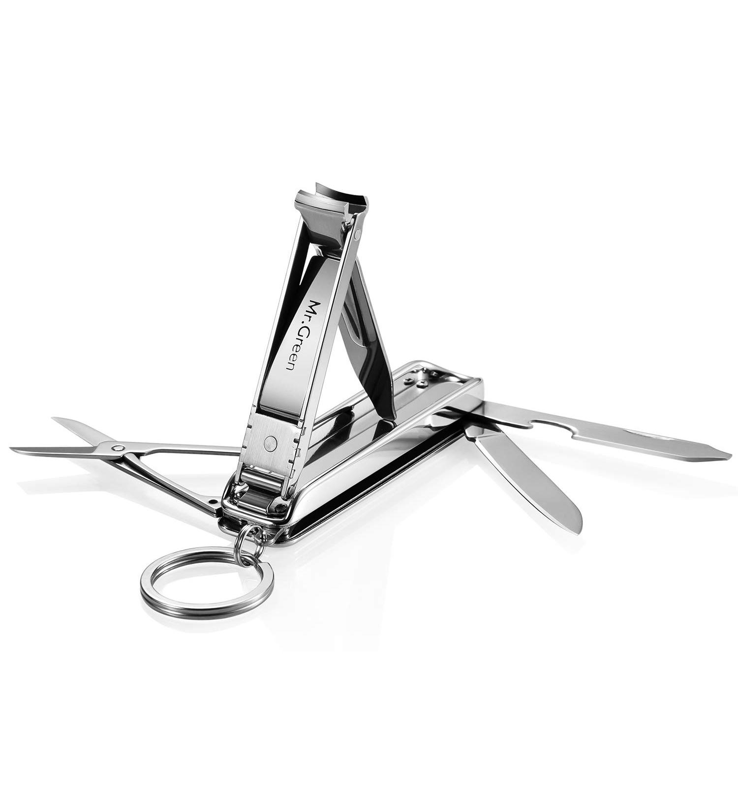 Portable Medical Grade Stainless Steel Nail Clippers with Leather Case - Travel Friendly Foldable Design - Buy Online on GoSupps.com