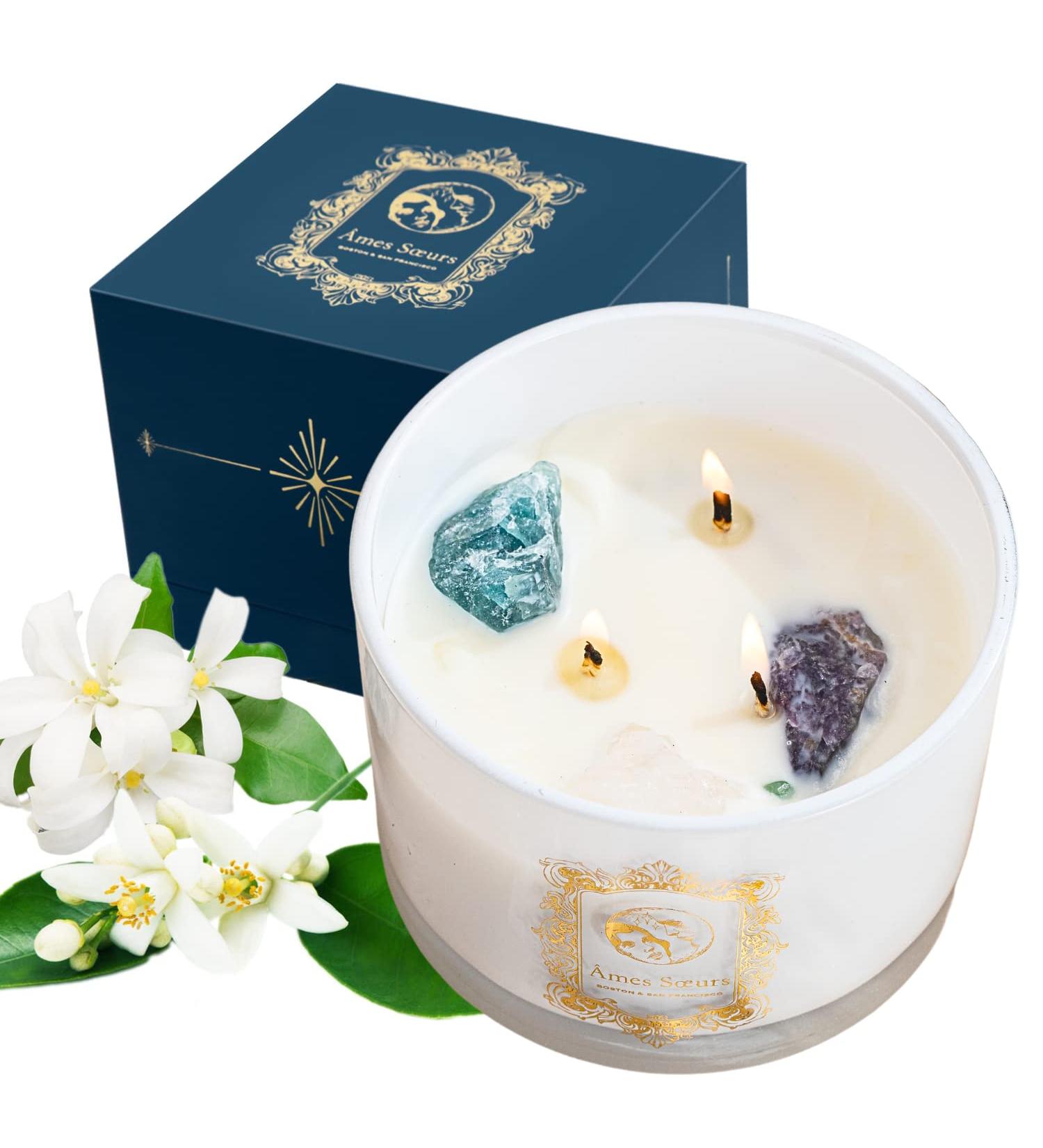 Buy Healing Crystal Candles | Chakra Candles | Organic 12oz Non-Toxic Soy Candles for Home & Gifts Spiritual Astrology & Self-Love - Buy Online on GoSupps.com