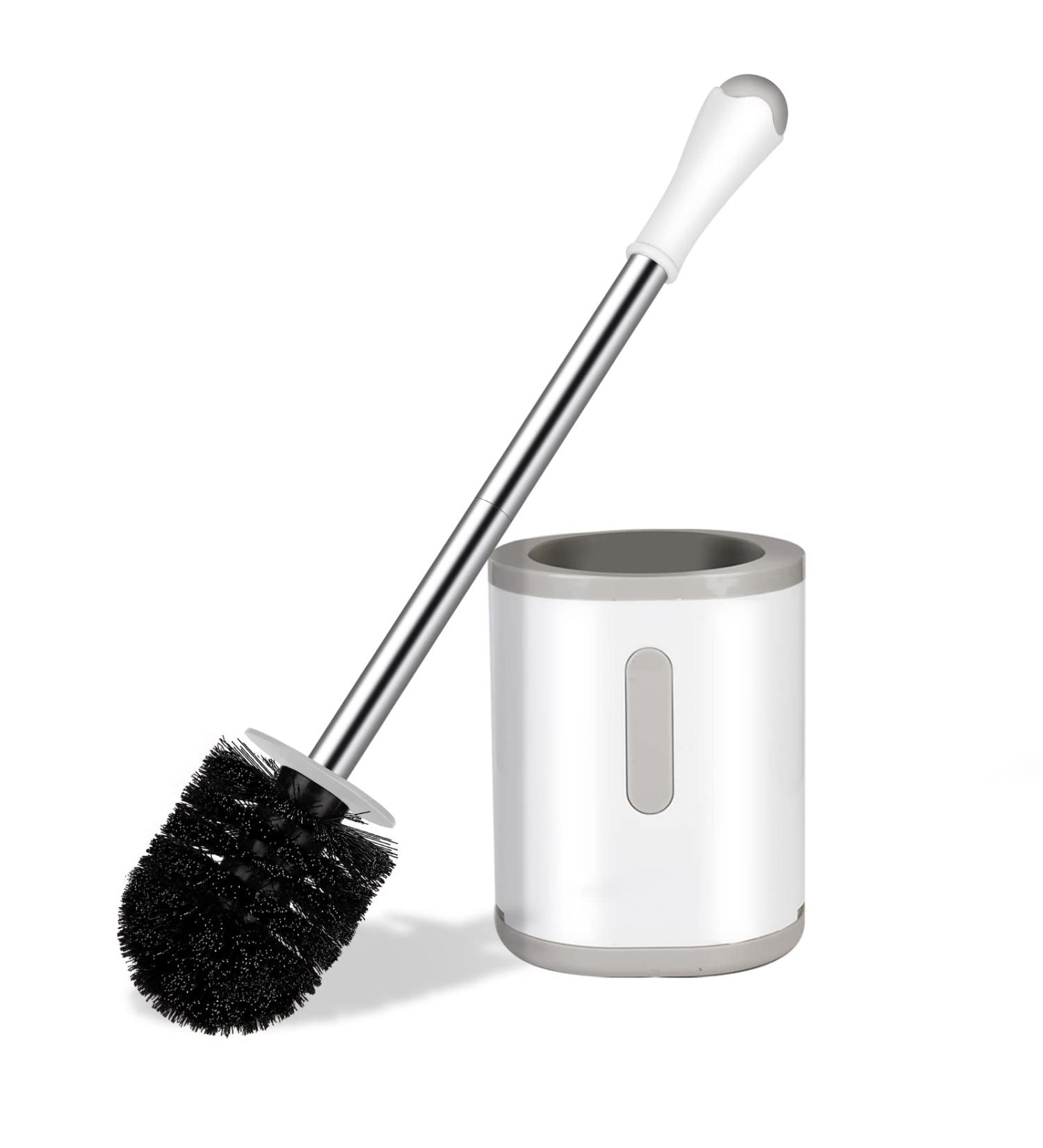 Compact Toilet Brush with Stainless Steel Handle - Space Saving and Drip-Proof - Easy Assembly - Deep Cleaning - 1 Pack - Buy Online on GoSupps.com