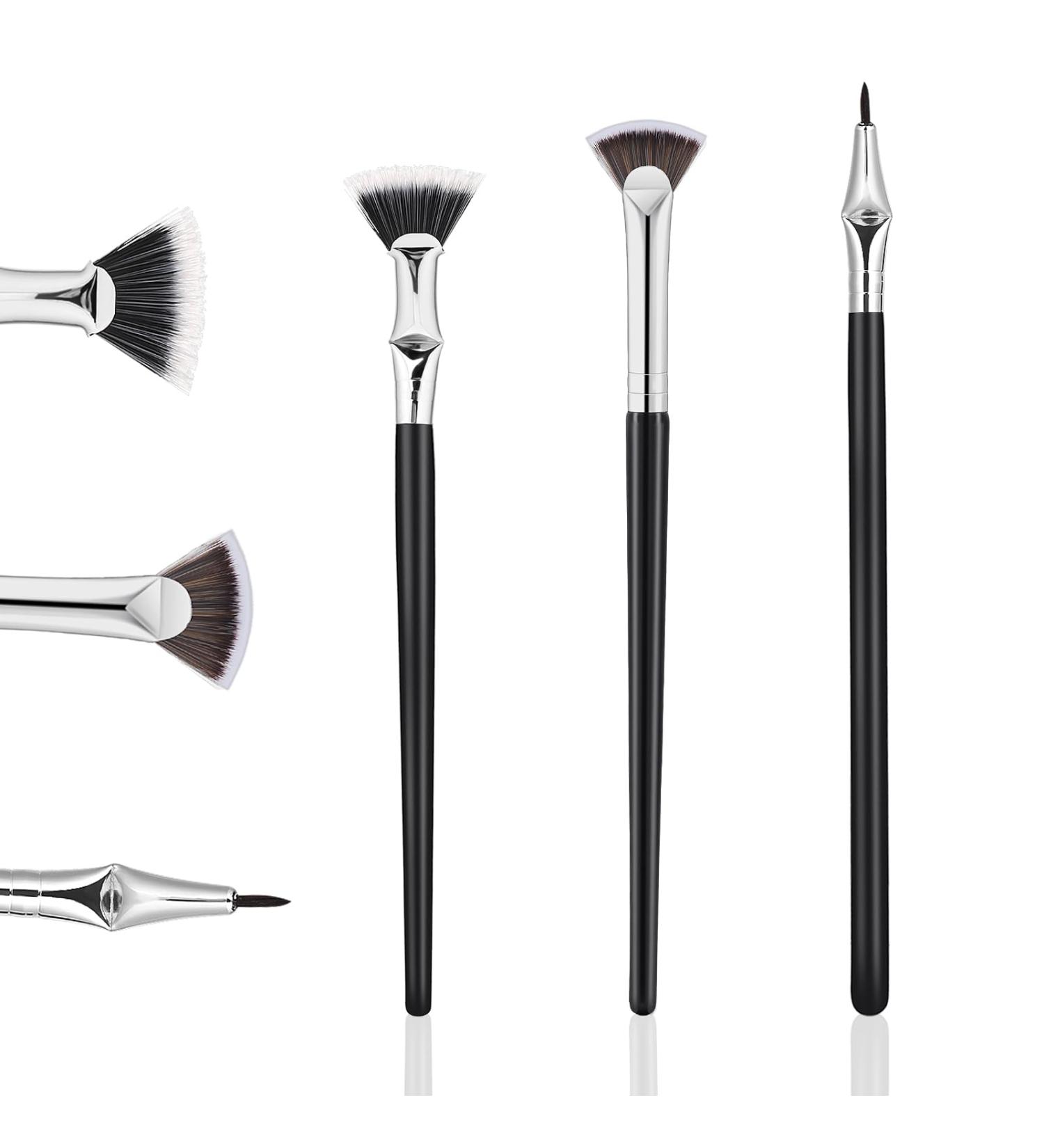 3PCS Folding Lash Brush Set - Multifunctional Scalloped Fan Shape for Clump-Free Eyelashes | Eyelash Comb & Separator Tool for Perfect Lashes - Buy Online on GoSupps.com