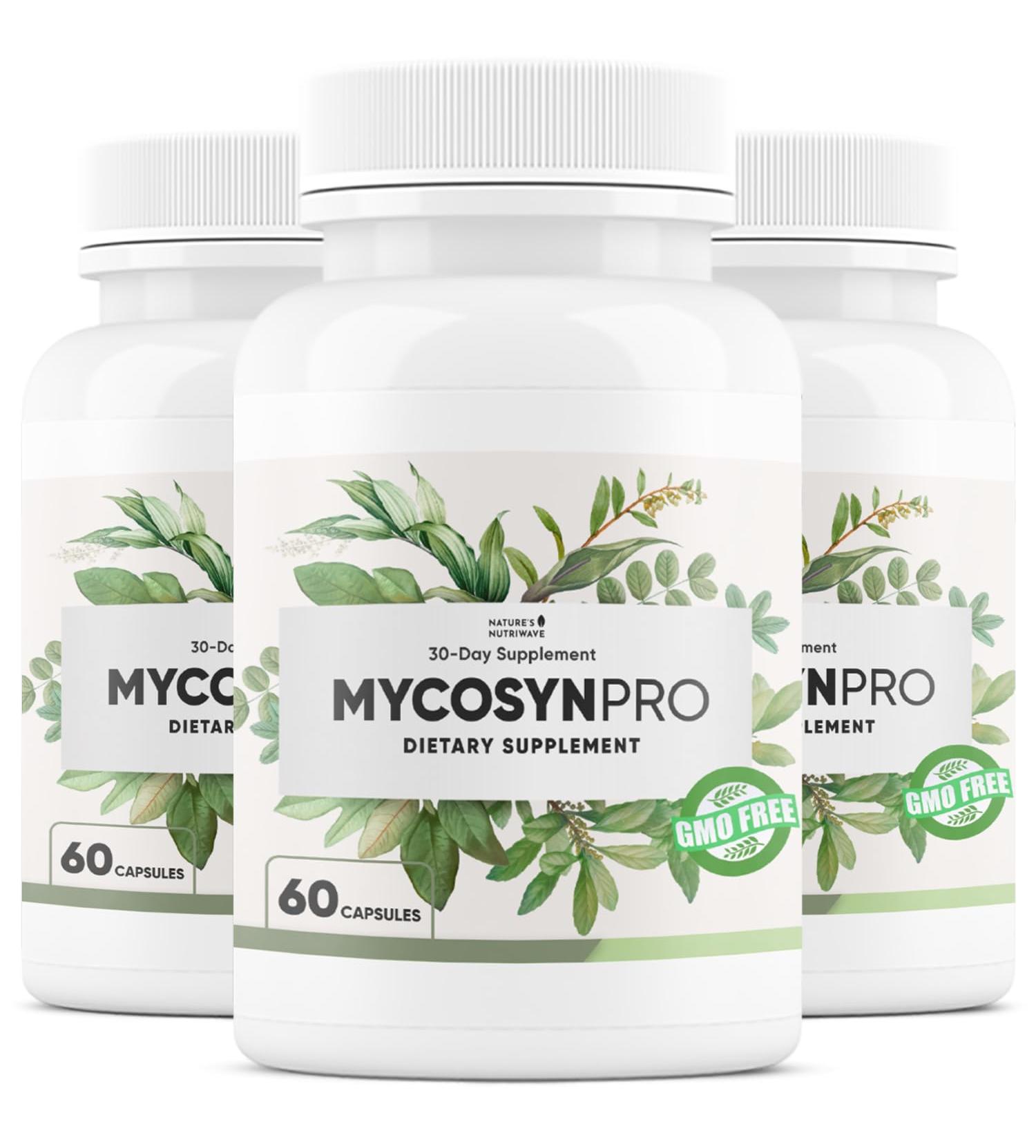 Mycosyn Pro - Natural Supplement with Vitamin C Folate & Biotin | Non-GMO Stimulant-Free Easy to Take | Made in the USA GMP-Certified | 60 Capsules 3 Month Supply 60 Count (Pack of 3) - Buy Online on GoSupps.com