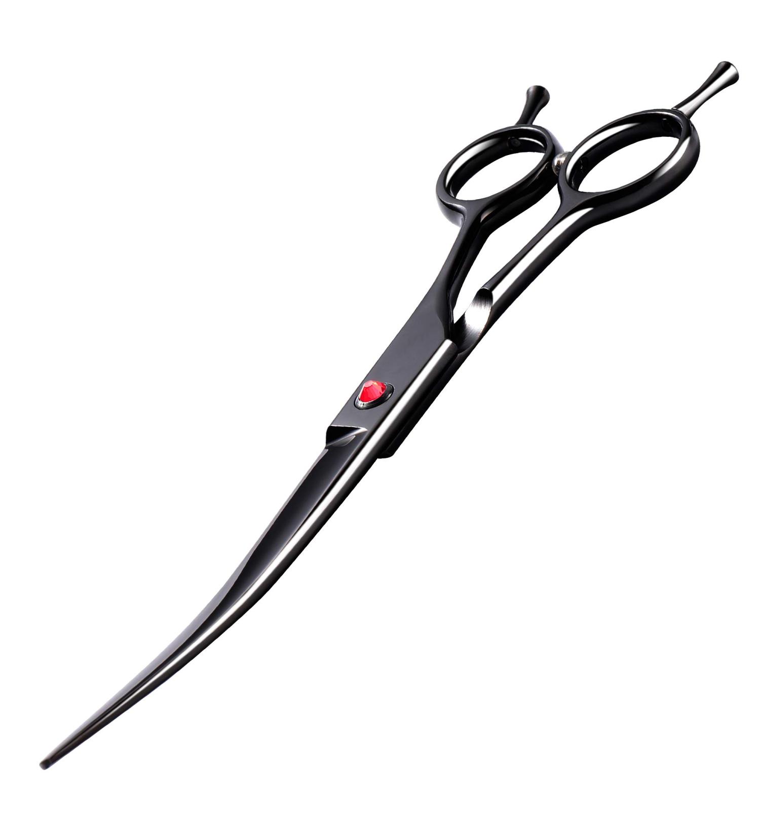 Intini 7.5 Curved Dog Grooming Scissors | Professional Pet Grooming Shears with Safe Round Tips | Dematting Tool for Thick-Haired Dogs | Light Weight Shears for Right and Left Hands - Buy Online on GoSupps.com