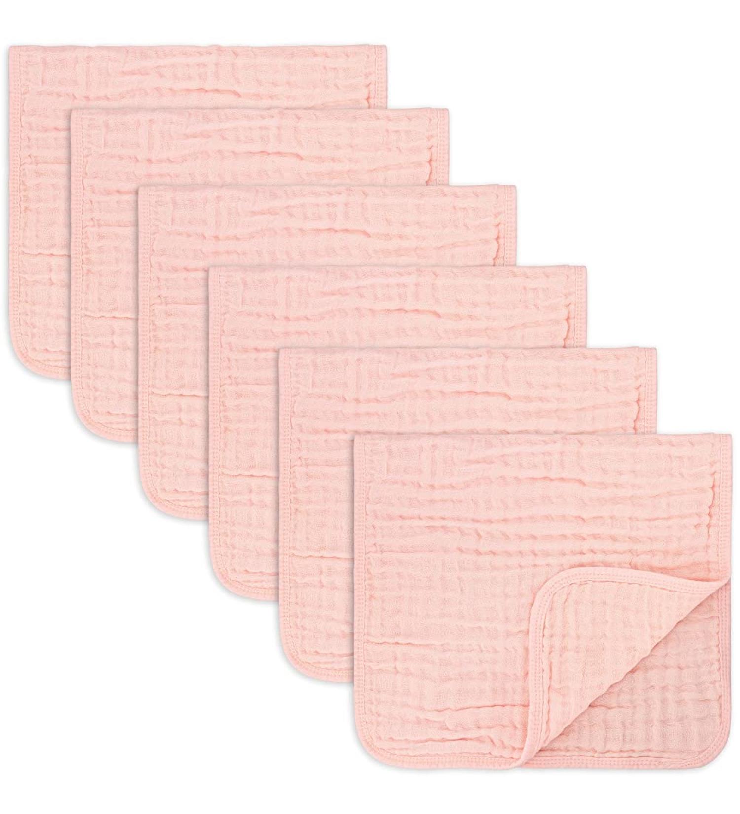Comfy Cubs Muslin Spitting Towels - 6 Pack Large 100% Cotton Hand Washcloths Extra Absorbent & Soft Rose Design - Buy Online on GoSupps.com