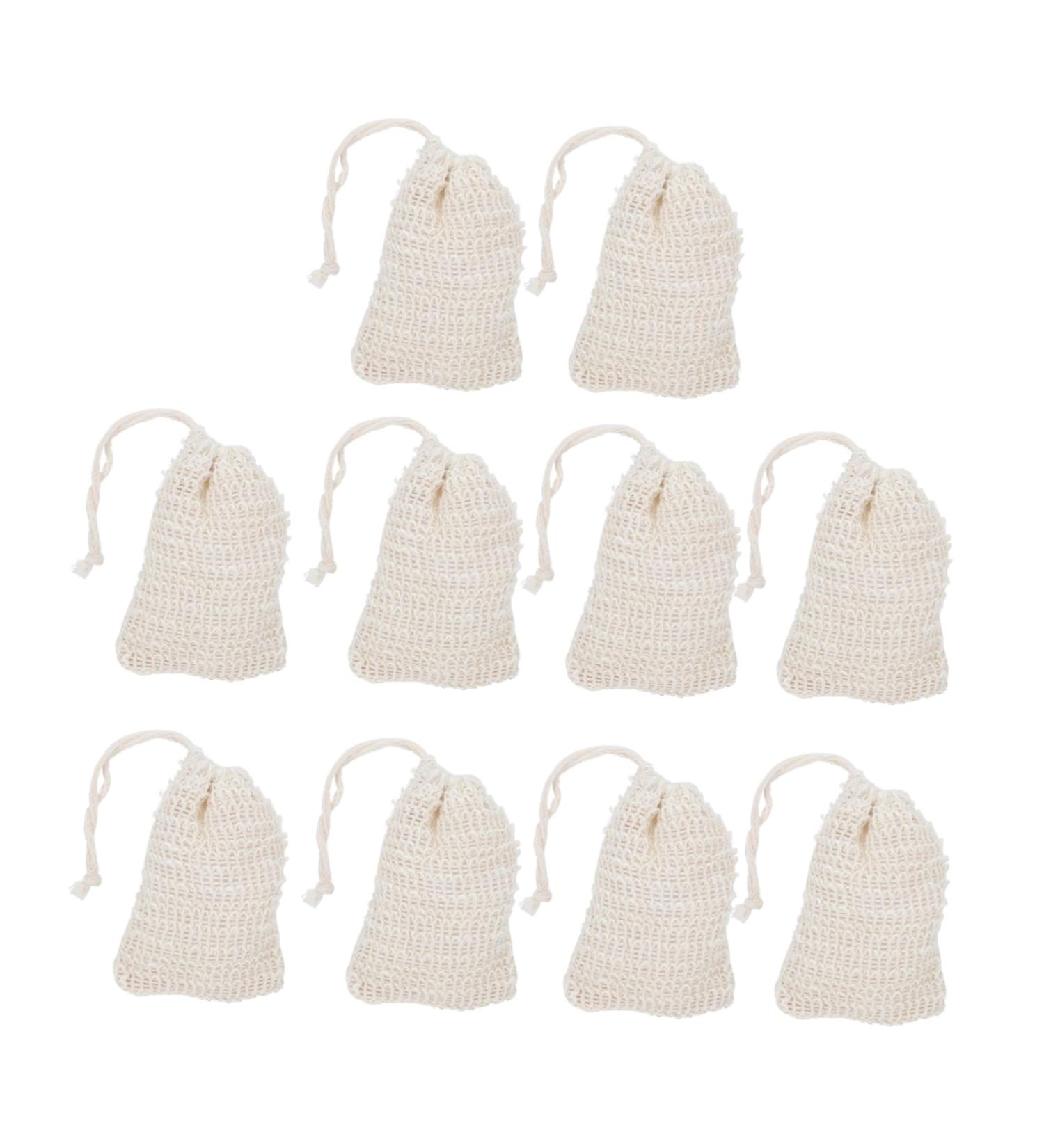 Healeved 10pcs Soap Foaming Foaming Bags Soap Foaming Net Natural Soap Bag Loofah Soap Bag Sisal - Buy Online on GoSupps.com
