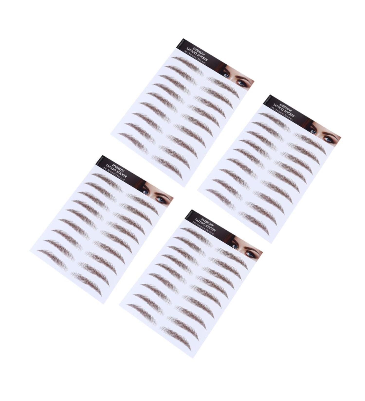 BIUDECO Fake Eyebrow Stickers 4pcs Eyebrow Stickers Waterproof Stickers Eyebrow Tattoos 6d Hair-like Eyebrows Stickers 4d Mold - Buy Online on GoSupps.com