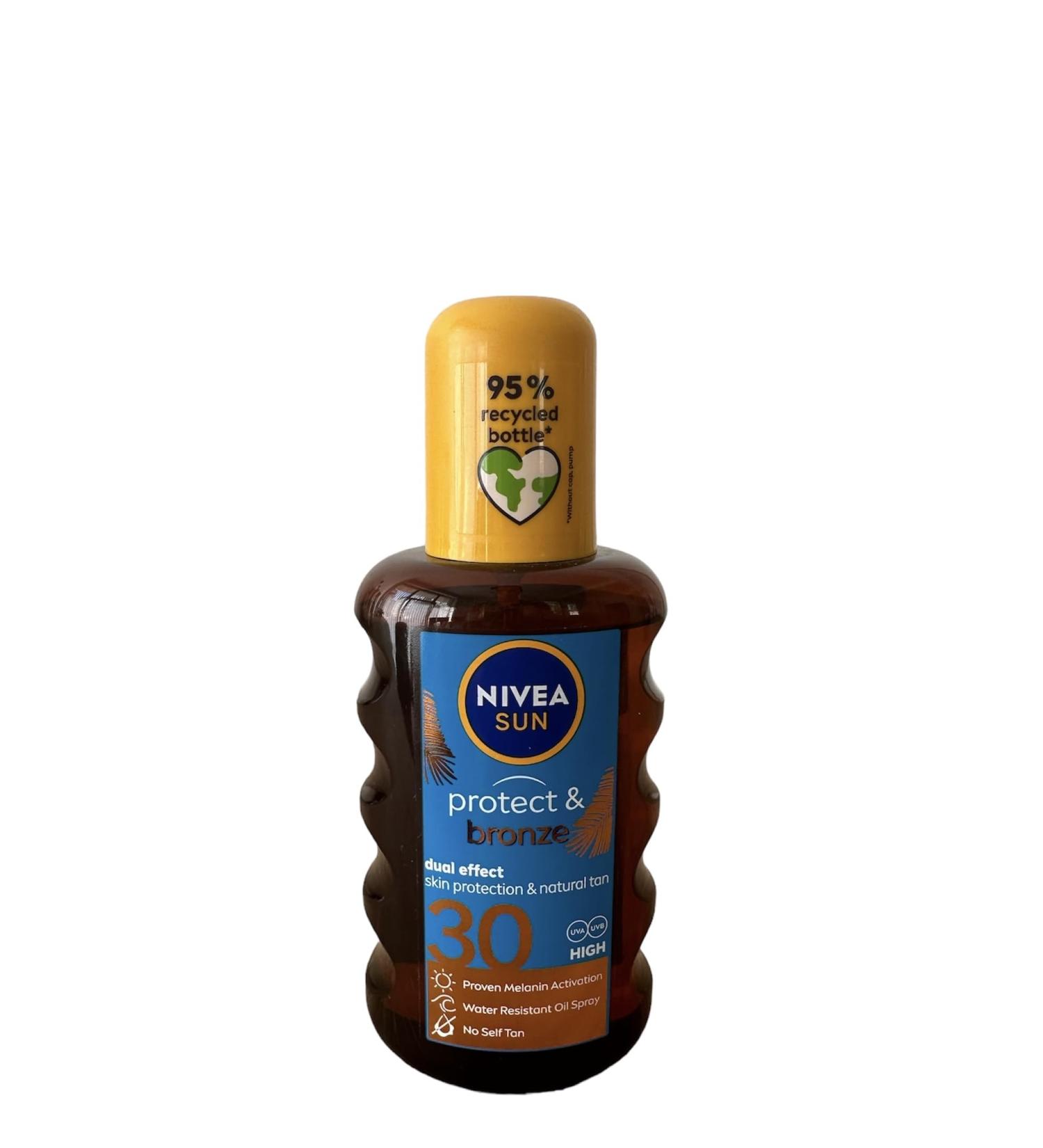 Nivea Sun Protect & Bronze Water Resistant Oil Spray SPF30 - 200ml | Buy Online for International Shipping - Buy Online on GoSupps.com