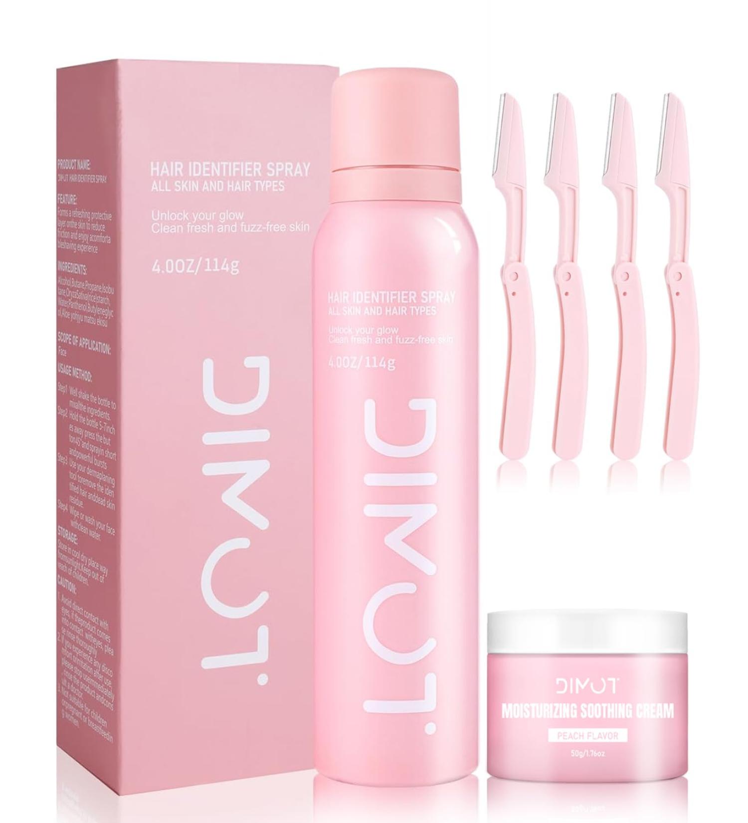 Hair Identifier Spray for Face Shaving Powder Spray Women with Soothing Cream Facial Hair Spray Face Body Hair Identifier Spray Face Spray for Shaving Peach Fuzz Spray for All Skin Types - Buy Online on GoSupps.com