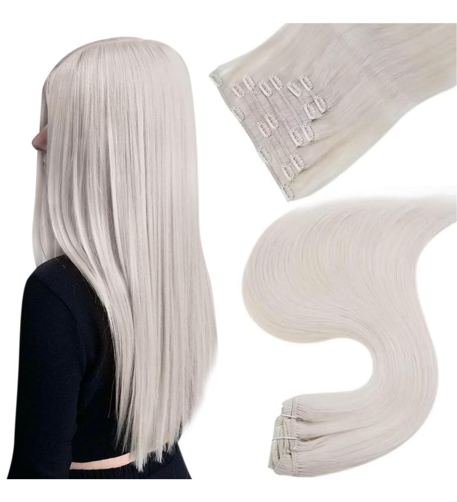 Easyouth Real Hair Extensions Clip in Human Hair Double Weft Blonde 16 Inch 120g 7Pcs #1000 - Buy Online on GoSupps.com