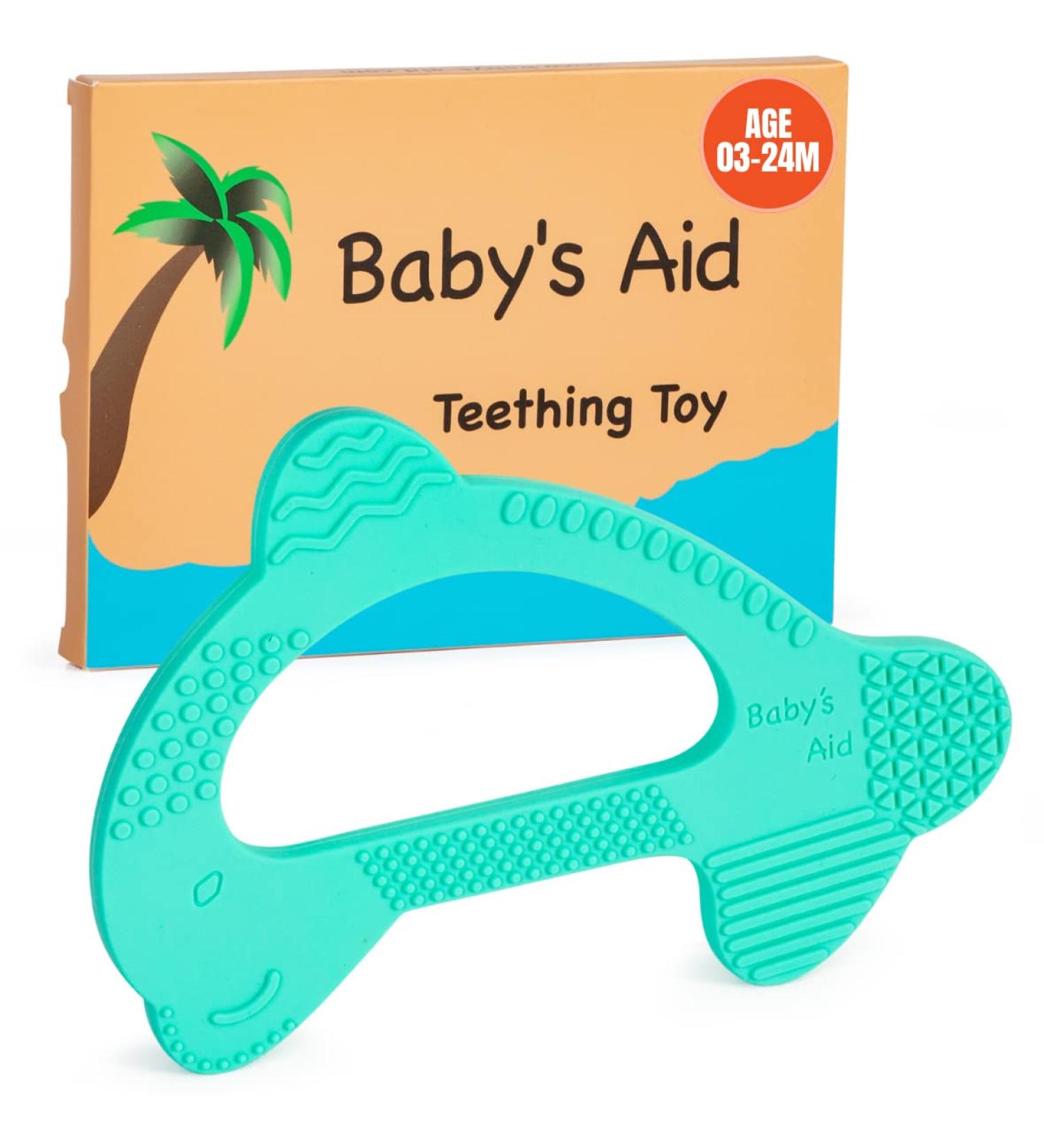 BABY'S AID Advanced Dolphin Teething Toy for Effective Teething Relief - BPA Free Silicone Teether for Boys & Girls 3-24 Months in Turquoise - Buy Online on GoSupps.com
