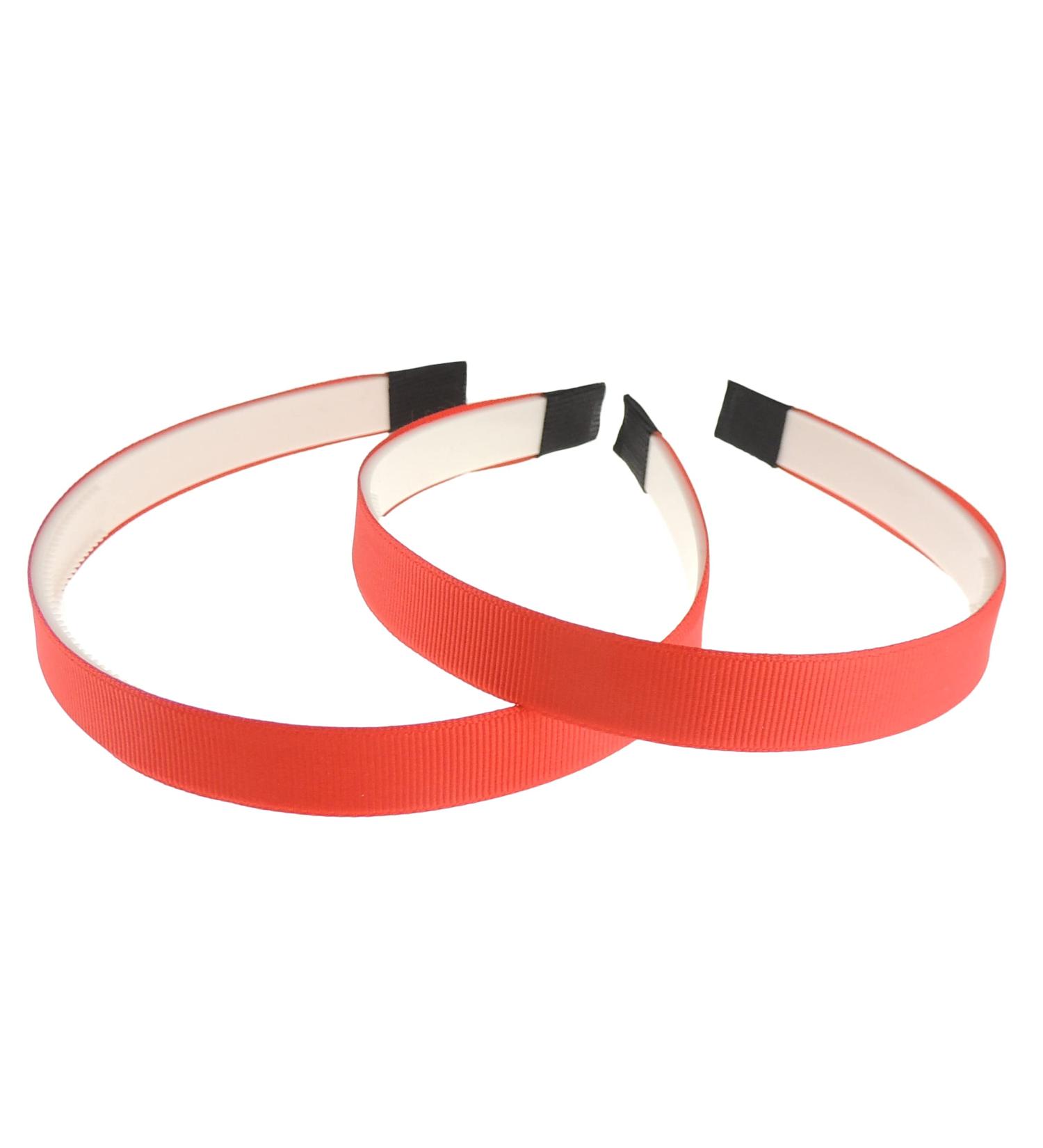 Set of 2 Girls Ladies DIY Dance Recital Play Birthday Party School Uniform Wedding Special Occasion Hair Narrow Fabric Ribbon Toothed 1.5cm Short Long Hair Headband Alice Band Hairband (Red White)