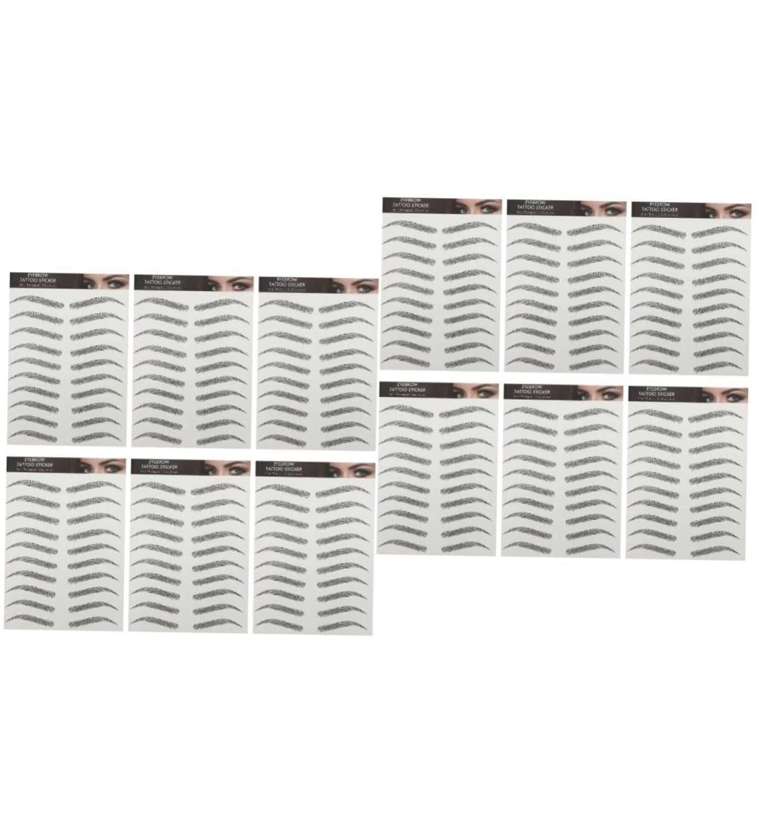 FOMIYES 12 Sheets Imitation Eco Eyebrow Sticker Stickers Artificial Eyebrow Makeup Brow Sticker Stich Hair 1 count (Pack of 1) Blackx2pcs - Buy Online on GoSupps.com