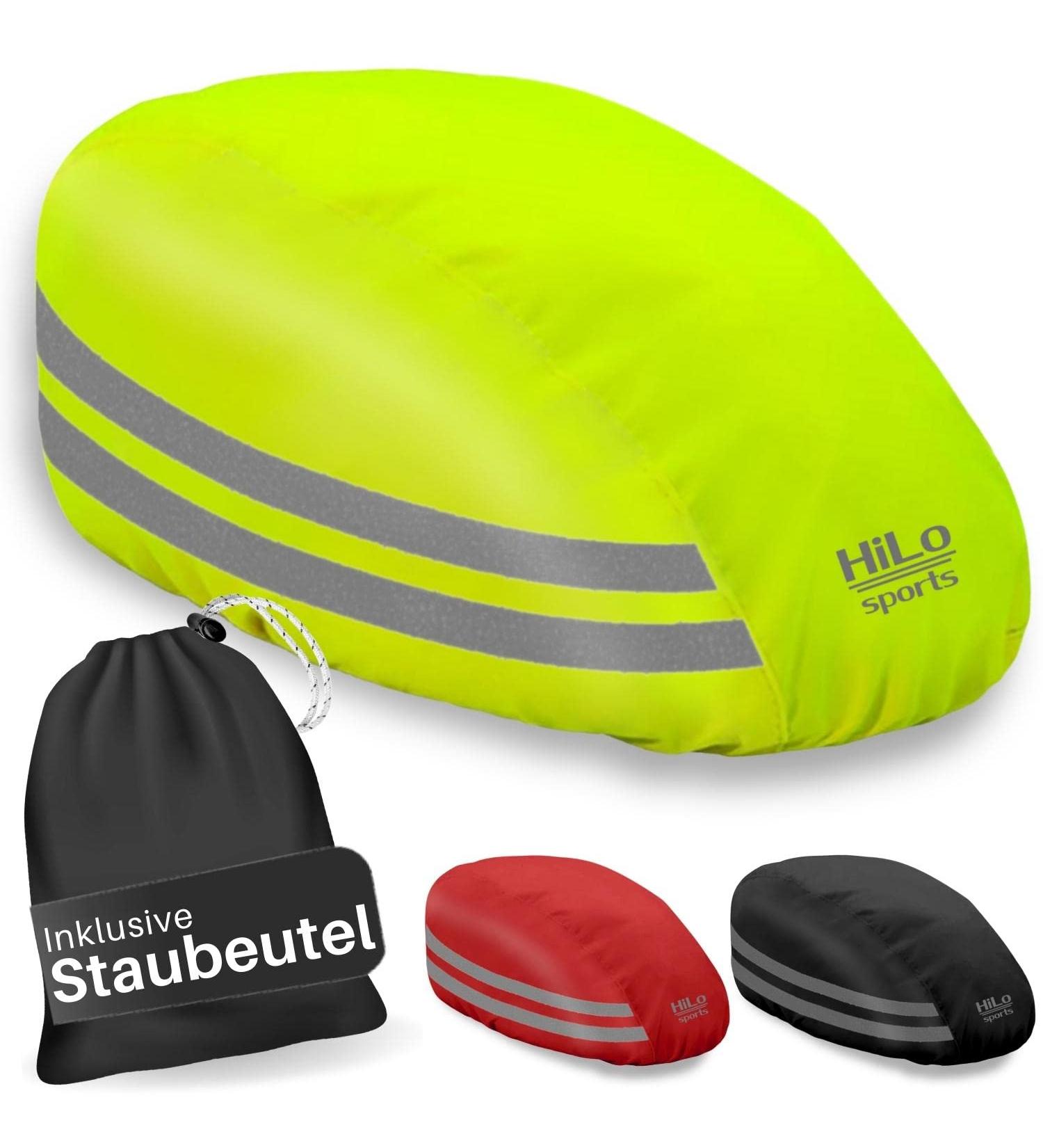 Hilo Sports Waterproof Helmet Cover with Reflectors | Neon Yellow Bicycle Helmet Rain Protection - Buy Online on GoSupps.com