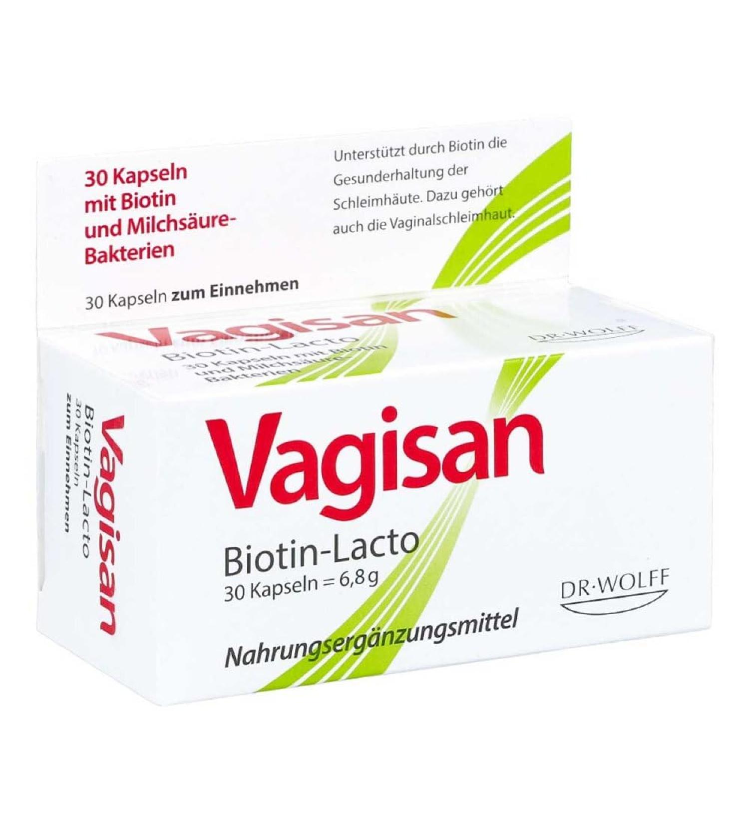 Vagisan Biotin-Lacto Capsules - 30 Capsules for Hormonal Balance & Intimate Health - International Shipping Available - Buy Online on GoSupps.com