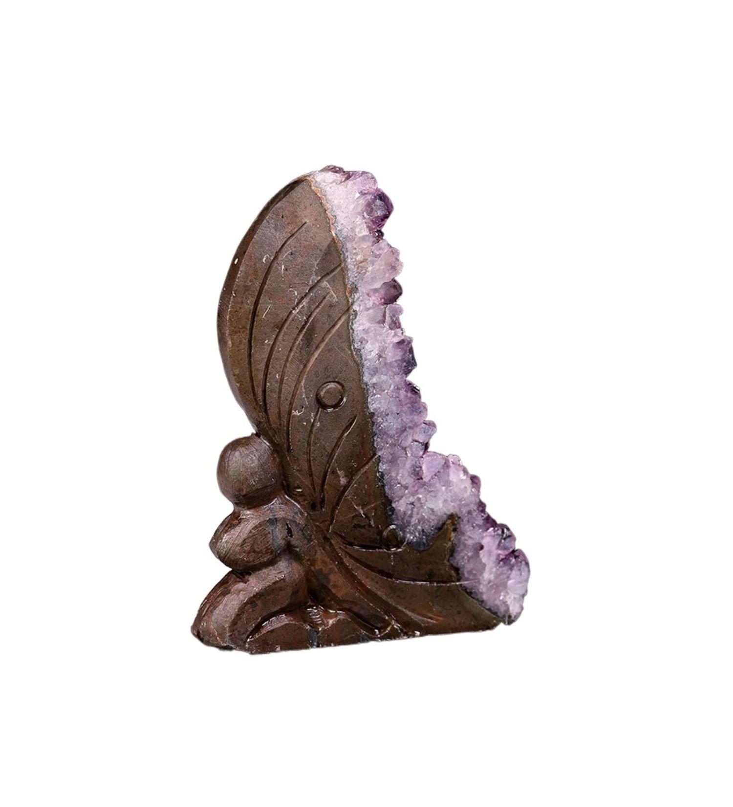 TRUSTTWO Natural Raw Amethyst Butterfly Girl Quartz Purple Crystal Cluster Healing Stones Specimen Hand Carved Ornaments For Gifts The New 10-12cm - Buy Online on GoSupps.com