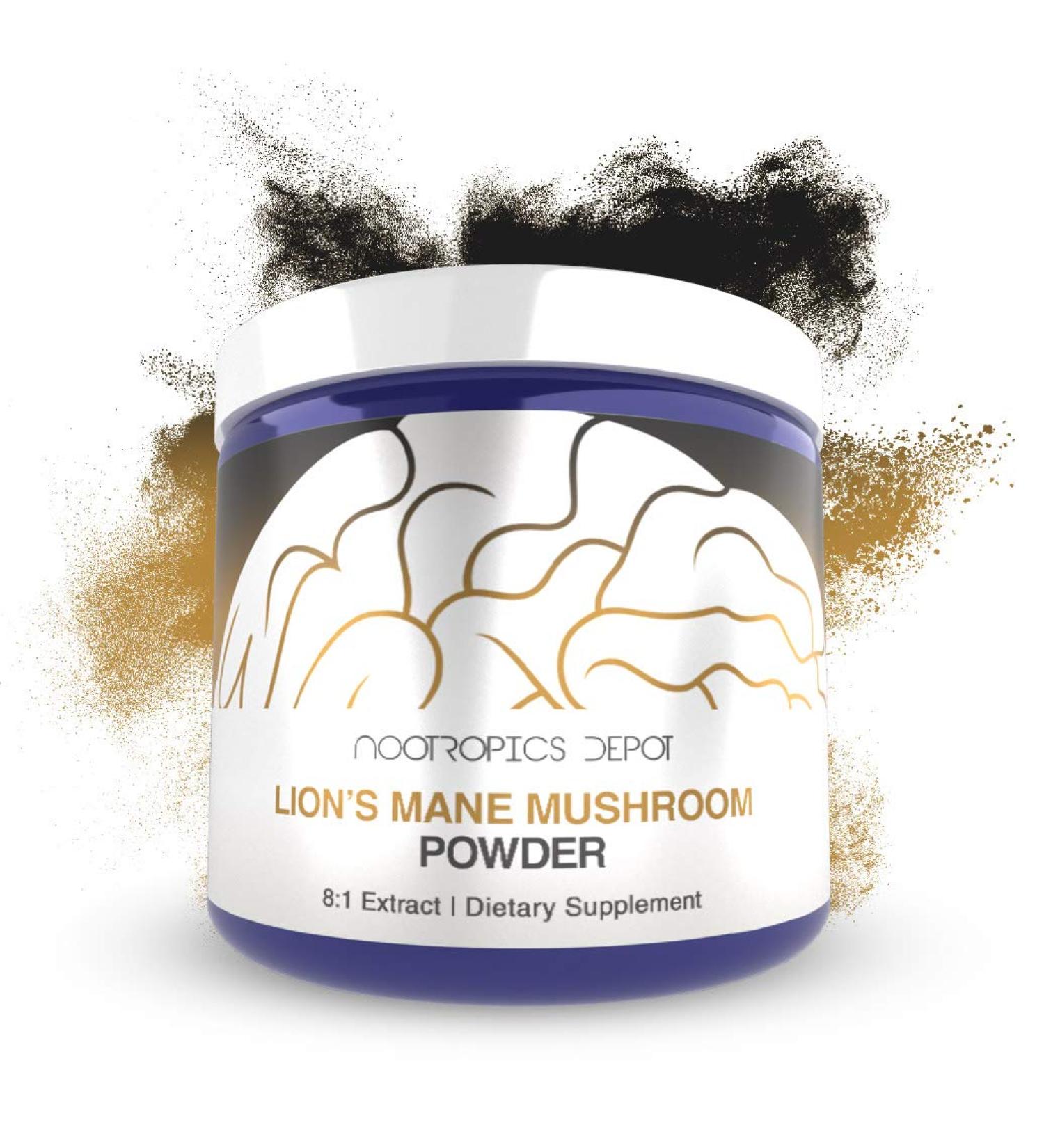 Nootropics Depot Lions Mane Mushroom Powder | 8:1 Whole Fruiting Body Dual Extract | 60 Grams | Hericium erinaceus | Brain Health Supplement | Neuroprotective + Boosts Mood | Supports Immune Health 2.12 Ounce (Pack of 1) - Buy Online on GoSupps.com