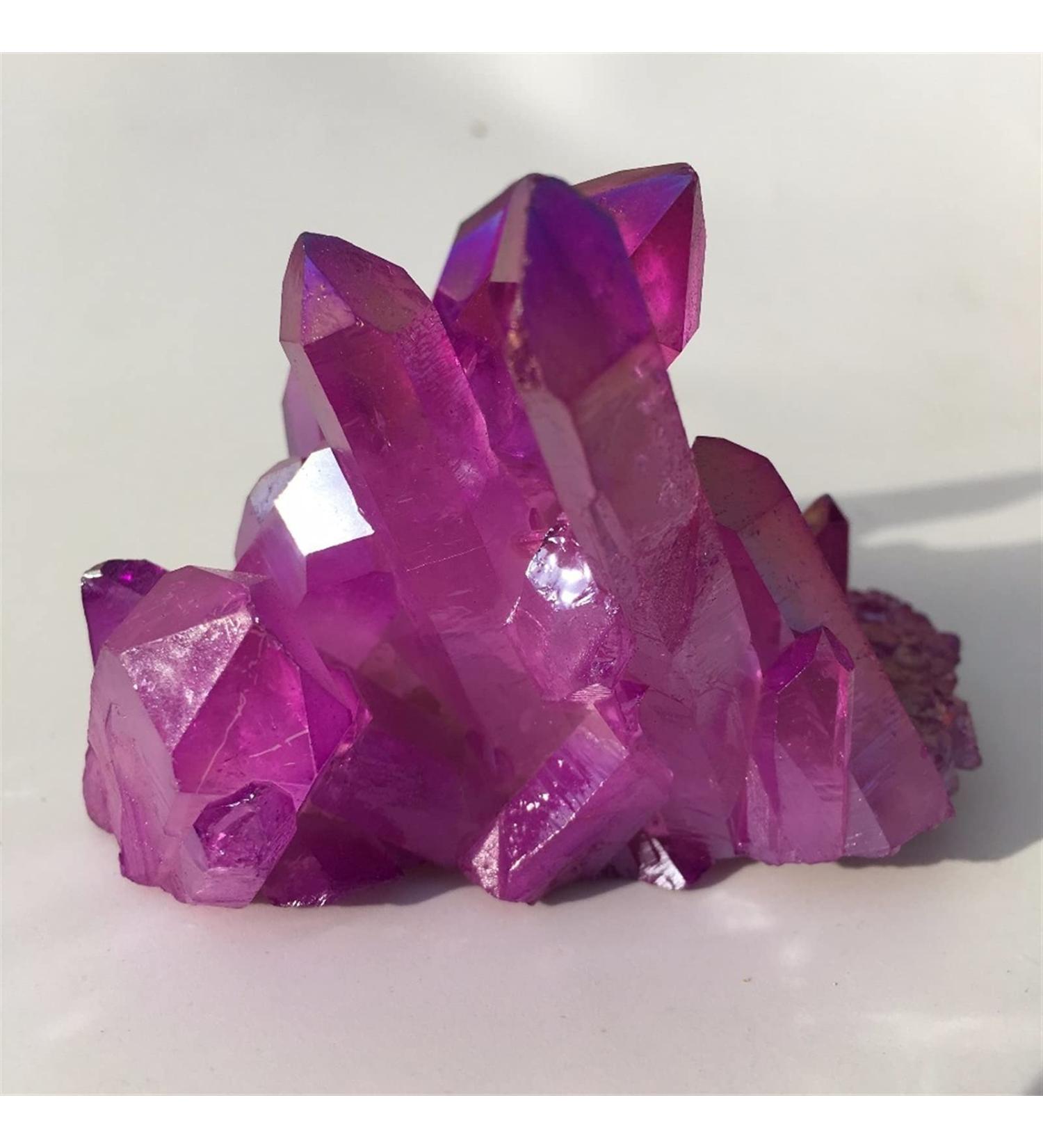 Natural Crystal Rough 156g Rare Beautiful Purple Flame Aura Quartz Crystal Cluster Specimen - Buy Online on GoSupps.com