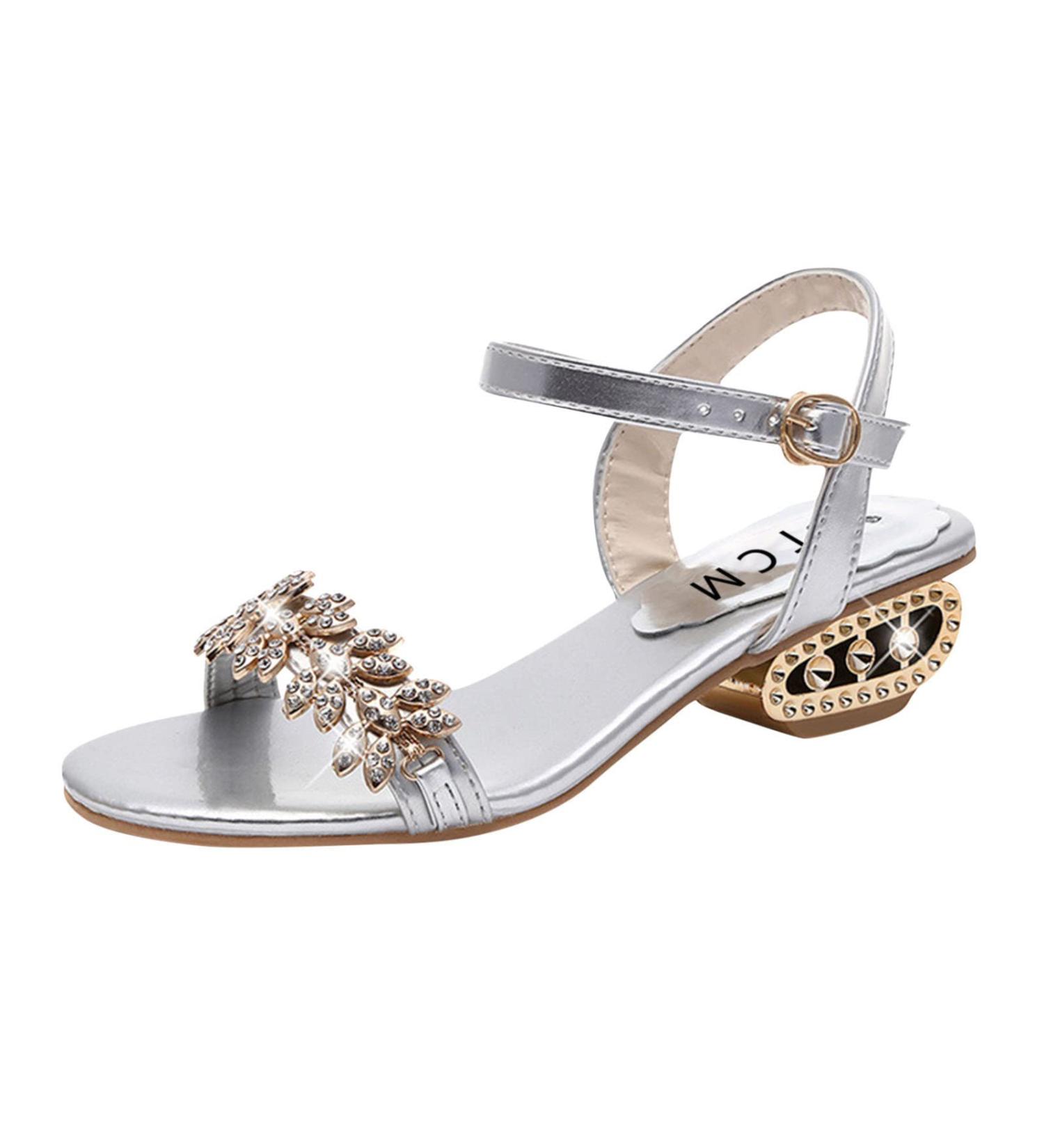 Buy XTZYGLFD Women's Crystal Sandals - Bohemian Summer Slippers in Silver | Stylish Footwear for Women - Free International Shipping - Buy Online on GoSupps.com