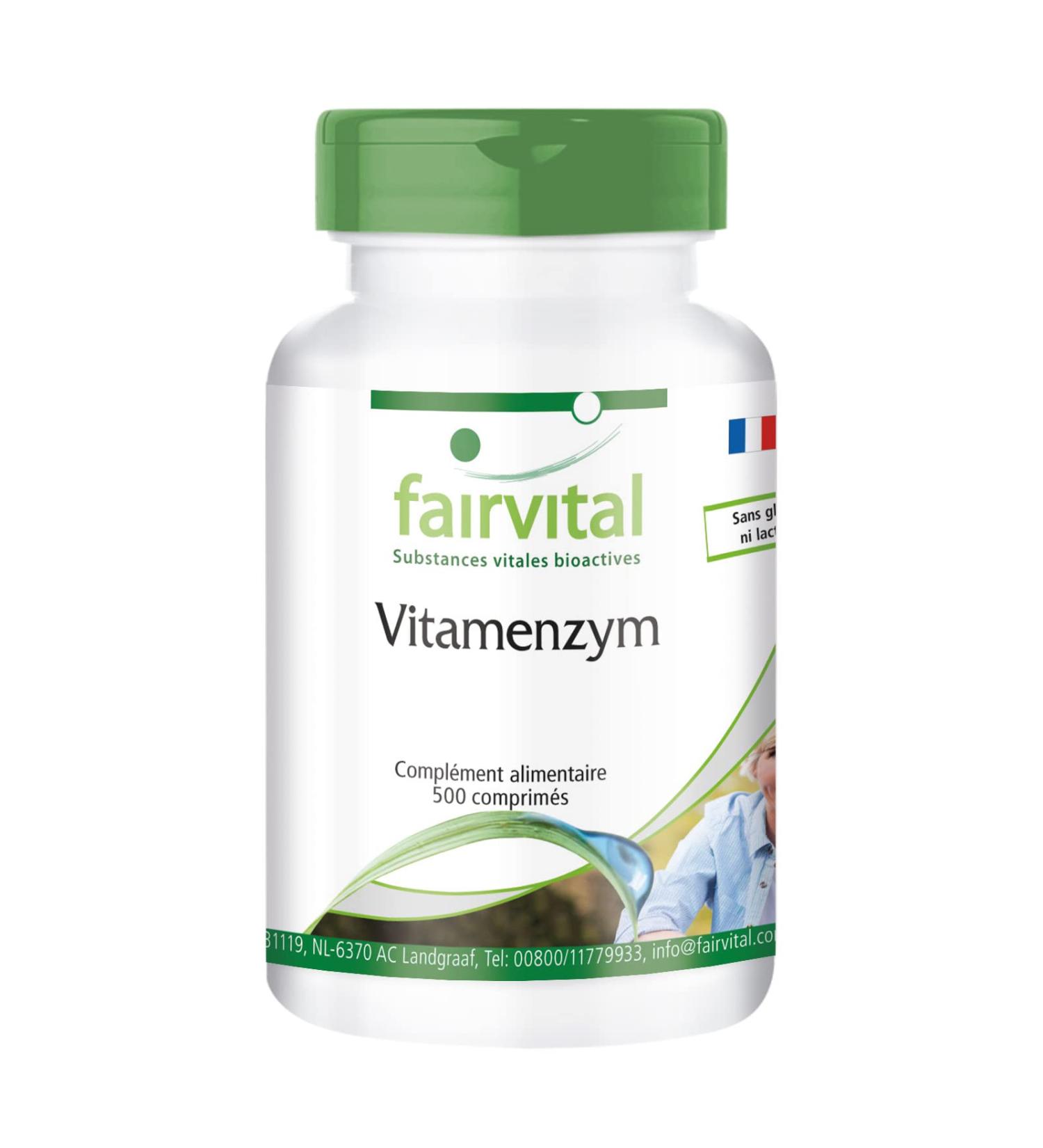 Fairvital | Vitamenzymes - Enzyme Complex - with Pancreatin Papain Bromelain Rutin. Trypsin and Chymotrypsin - 500 tablets - Buy Online on GoSupps.com