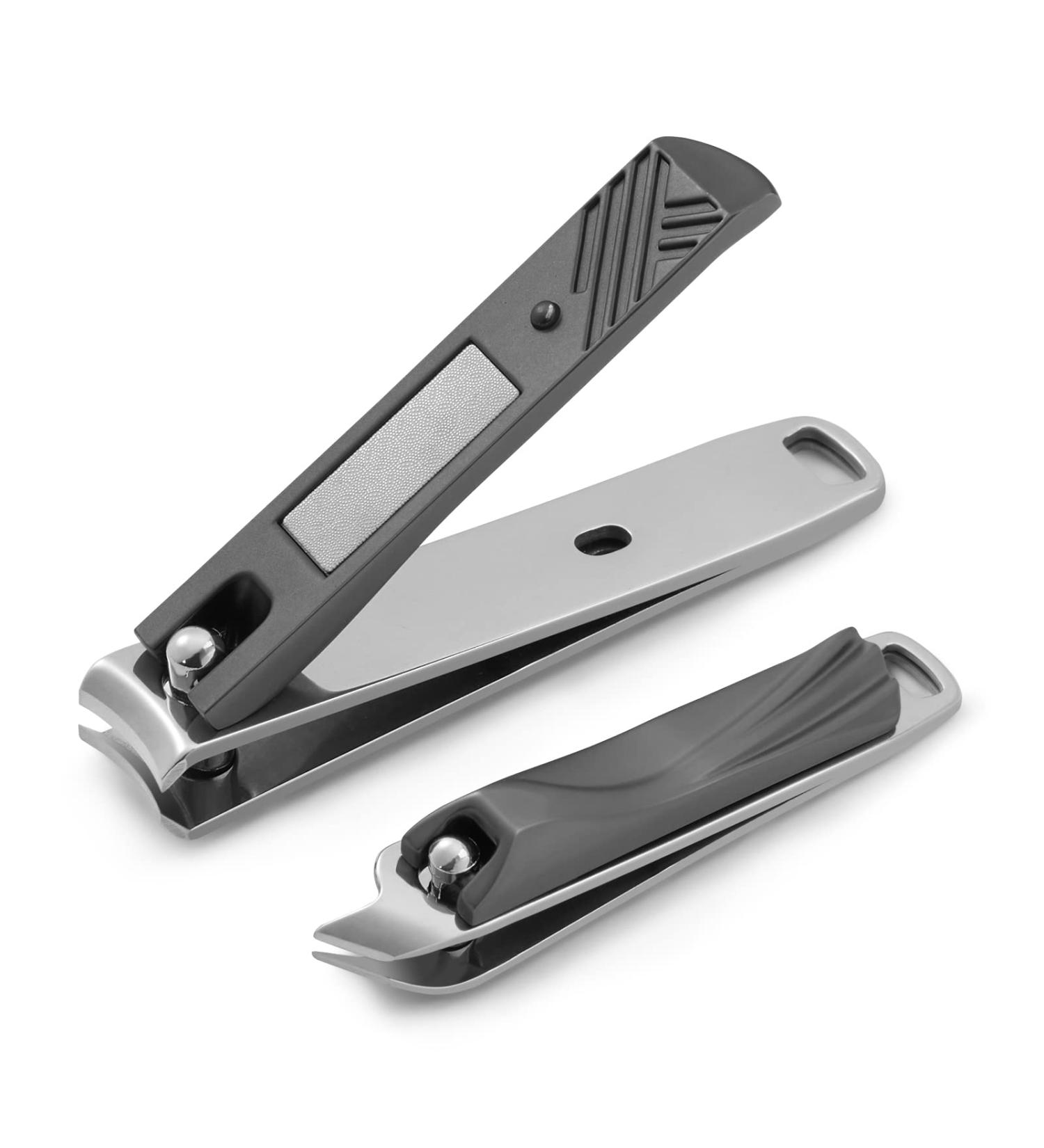 Black Nail Clippers Set  Ultra Sharp Sturdy Stainless Steel Fingernail and Toenail Clippers with Curved Blades for Ingrown Nails  2 pcs Black 2 - Buy Online on GoSupps.com