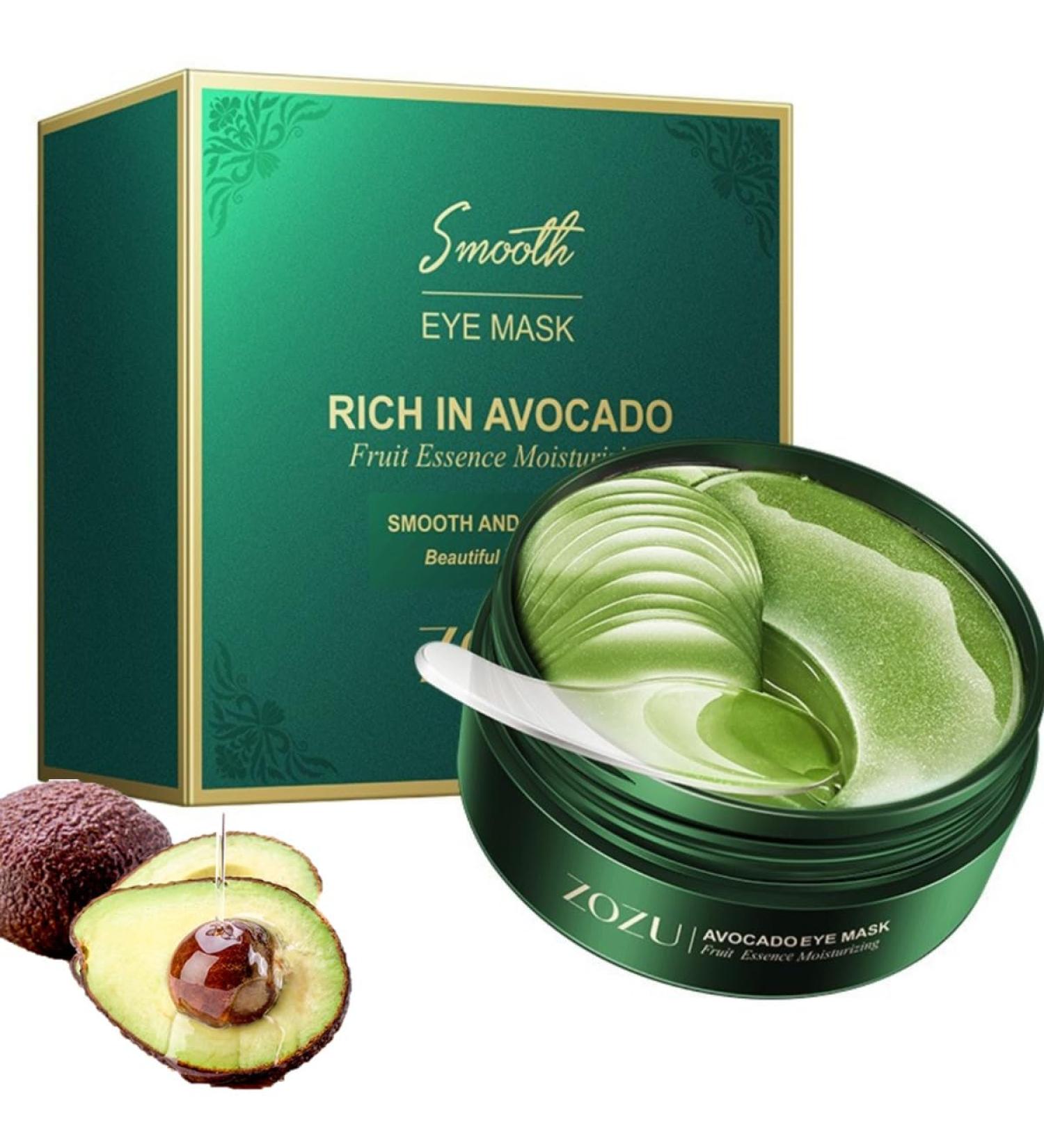 KARLOR Eye Masks Avocado 60 Pieces Eye Pad Avocado Eye Pads Hydrate Eye Masks Green Moisturising Eye Gel Eye Patches Against Eye Ring Wrinkle Bags Puffiness (with Spoon) - Buy Online on GoSupps.com