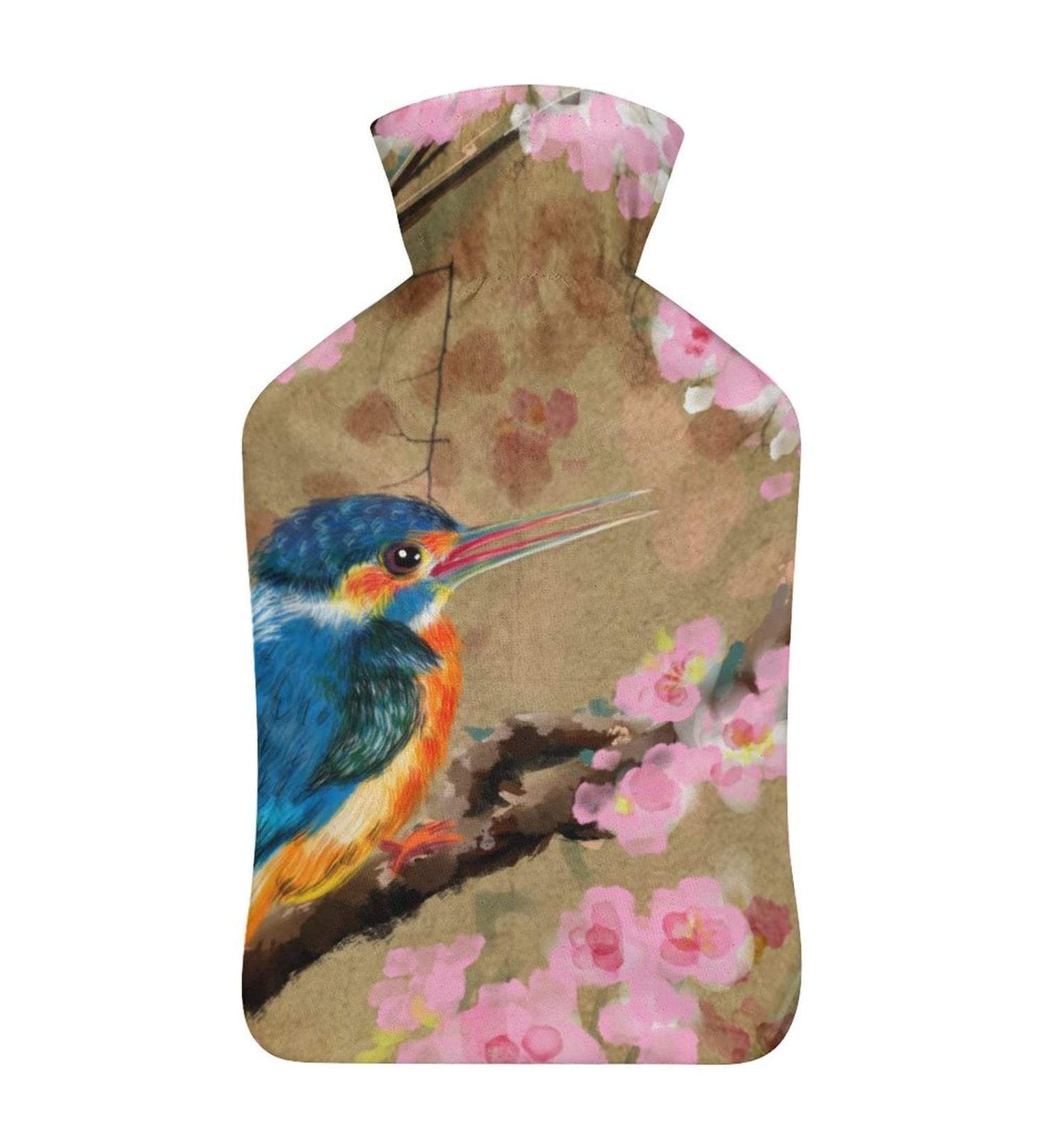 Antique Flowers Hot Water Bottle with Plush Cover - Hand Warmer for Adults & Kids - 26.5x15.3cm - Perfect for Comfort & Warmth - Buy Online on GoSupps.com