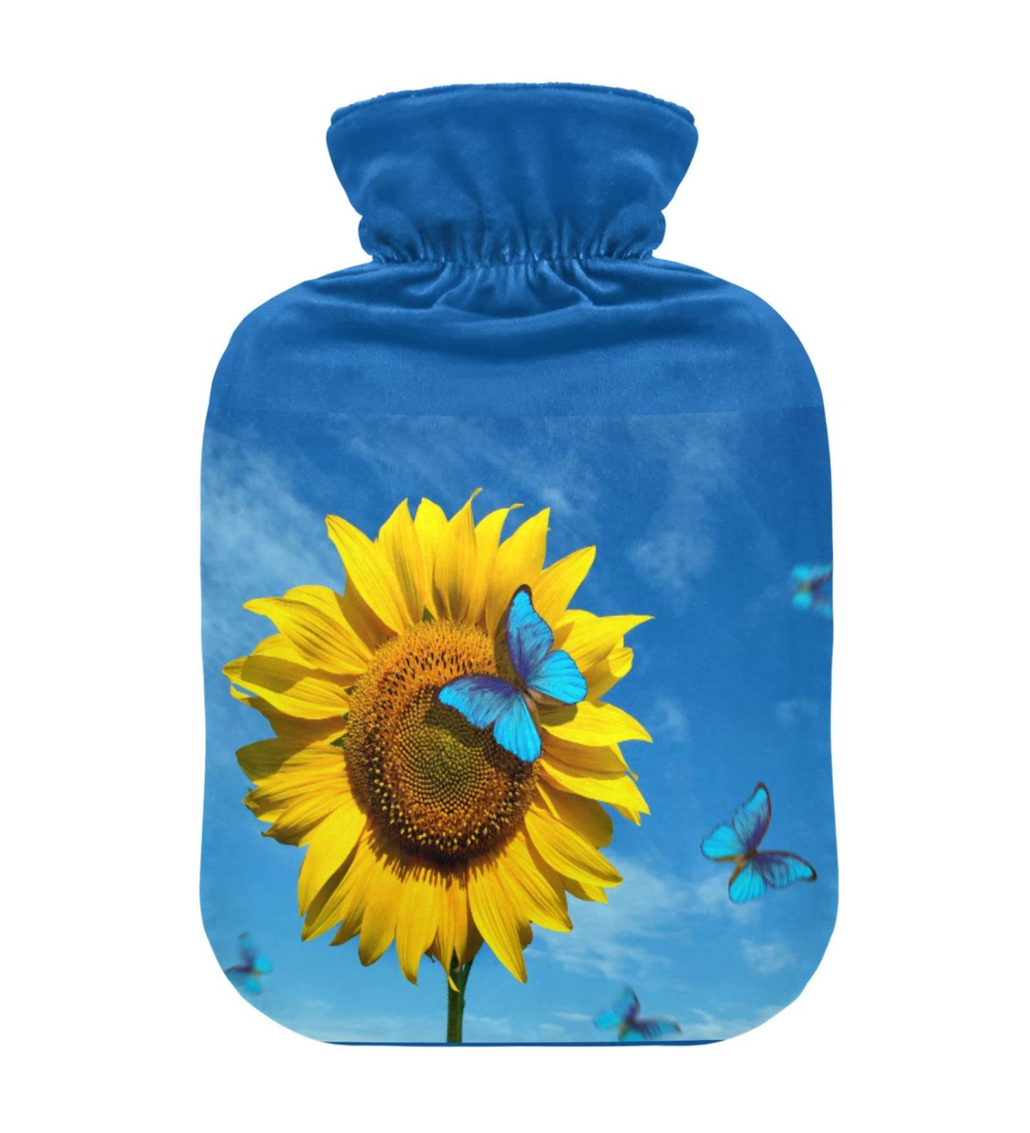 2L Heat Bottle - Durable Hand Warmers for Neck & Shoulder Pain Relief | Sunflower & Blue Butterfly Designs - Buy Online on GoSupps.com