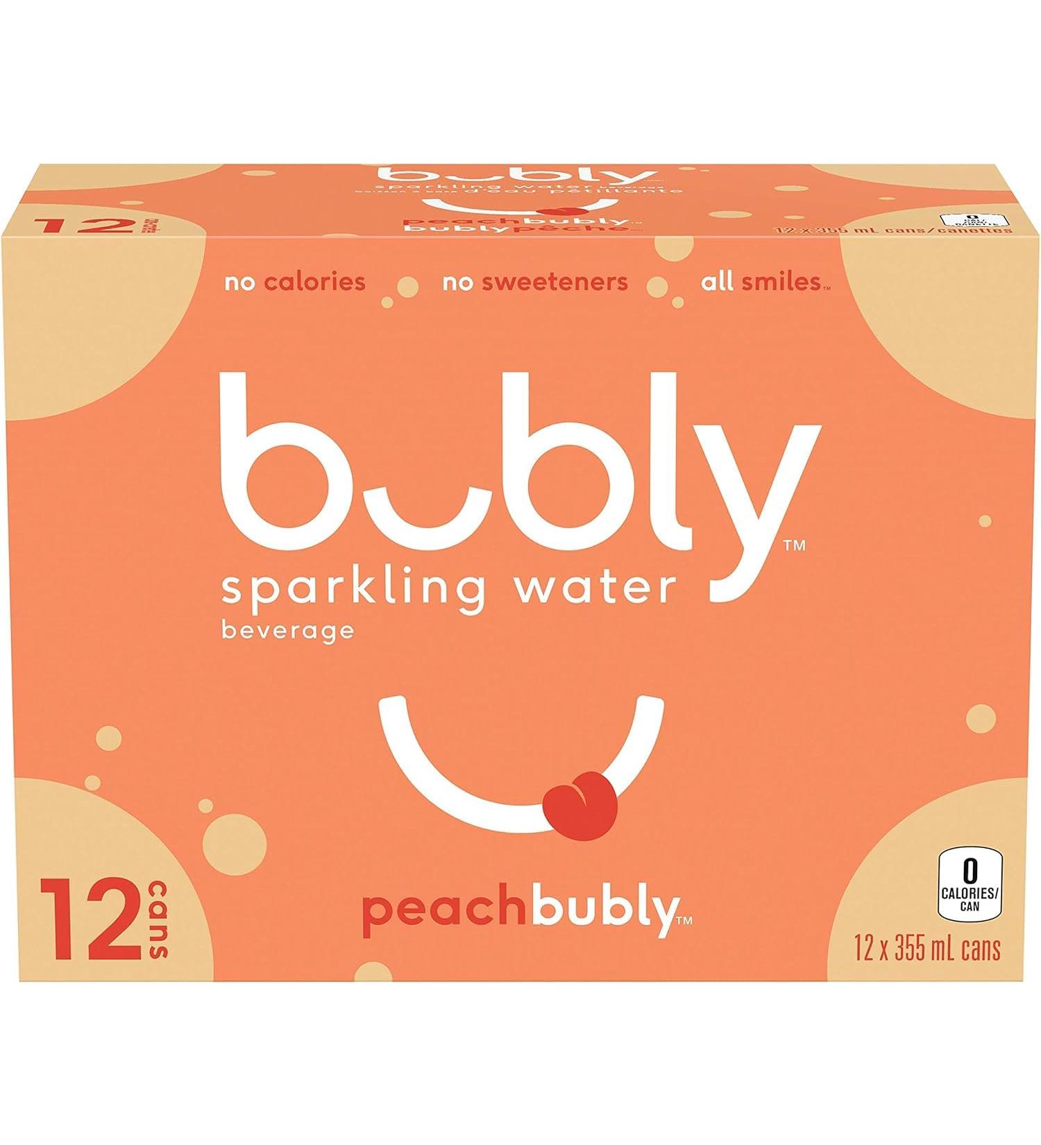 Bubly Sparkling Water peachbubly 355 mL Cans 12 Pack Peach Sparkling Water - Buy Online on GoSupps.com