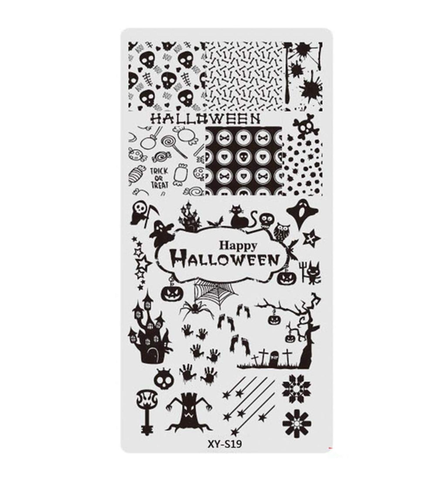 Halloween Nail Art Stamping Plates Kit - DIY Manicure Templates for Women & Girls - Festive Nail Designs - Buy Online on GoSupps.com