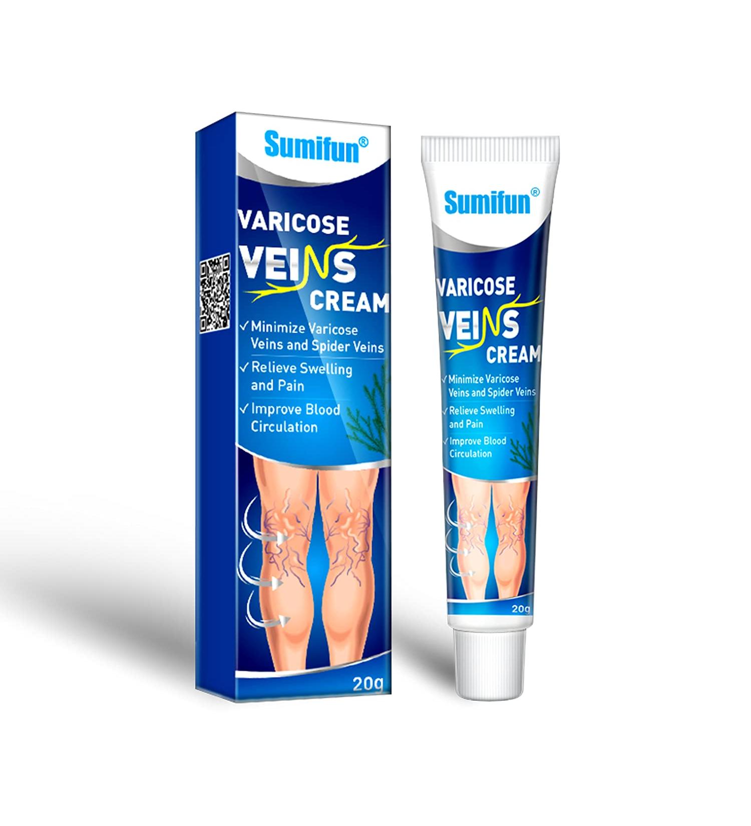 Sumifun Varicose Veins Cream - Natural Herbal Plaster for Tired & Heavy Legs - Fast Relief & Improved Blood Circulation - Pack of 8 - 0.70 Ounce - Buy Online on GoSupps.com