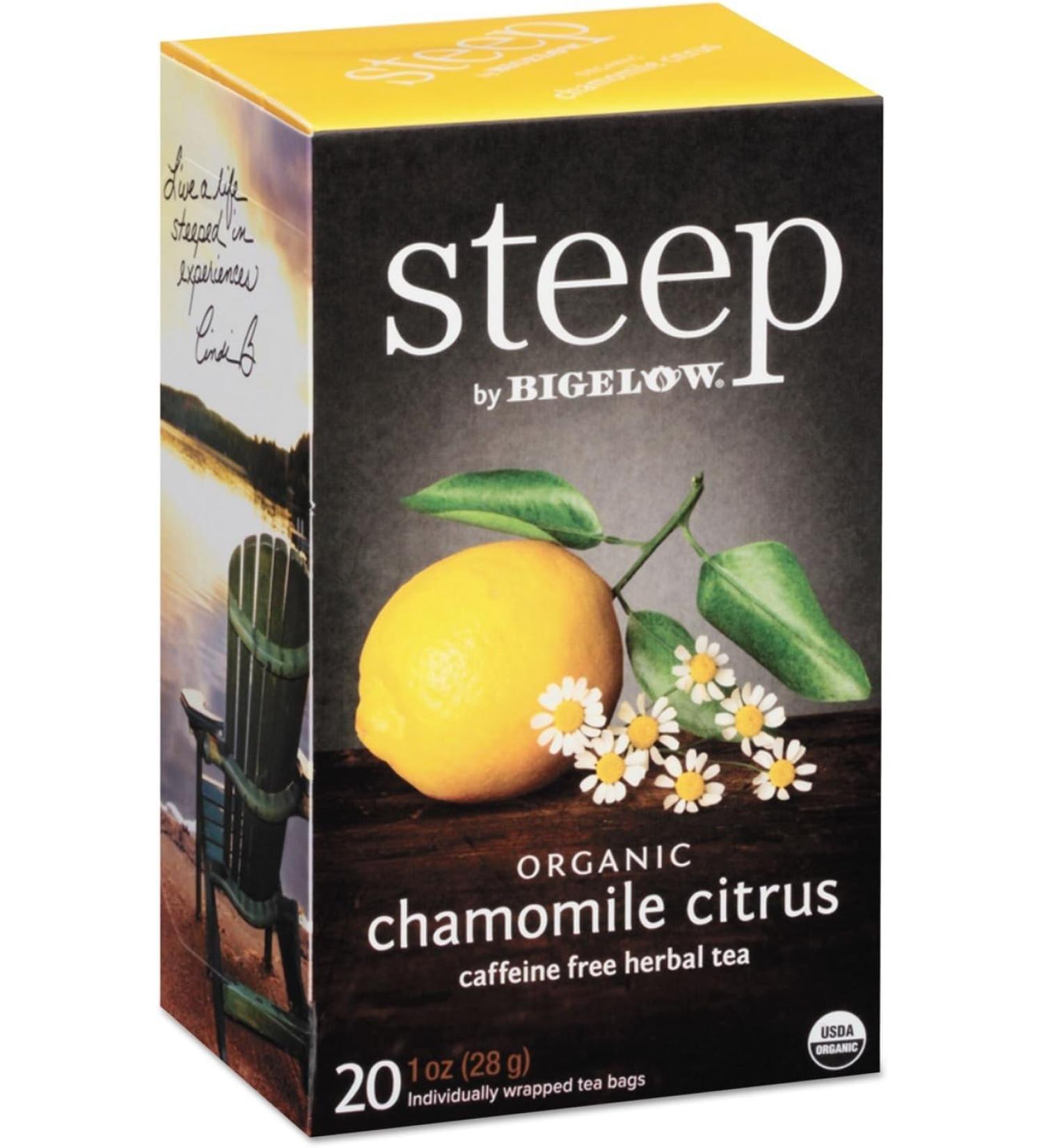 steep Organic Chamomile Citrus Herbal Organic Gluten-Free Kosher Tea in Foil-Wrapped Bags - Buy Online on GoSupps.com