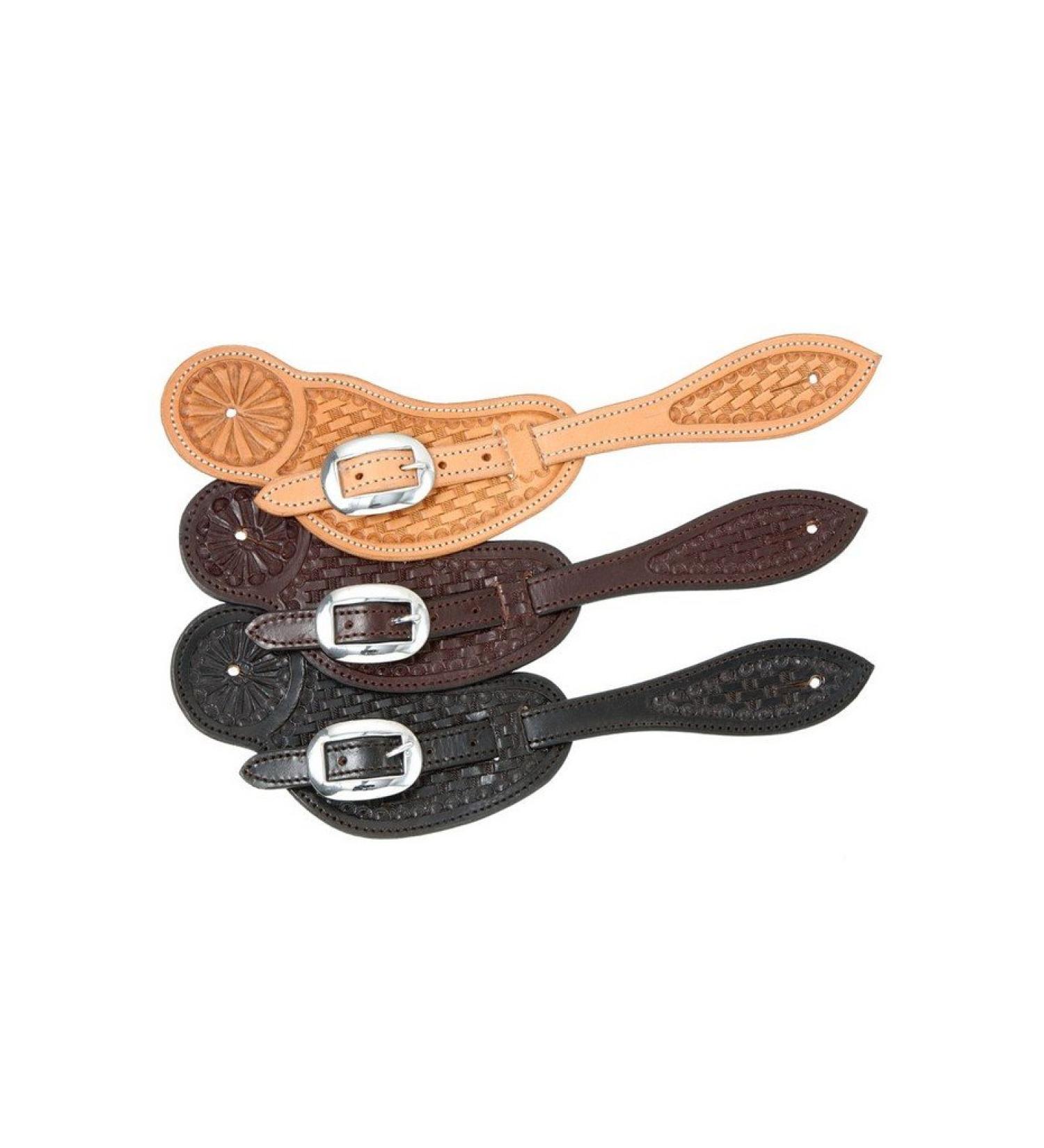 Royal King Basket Stamp Spur Strap Dark Oil