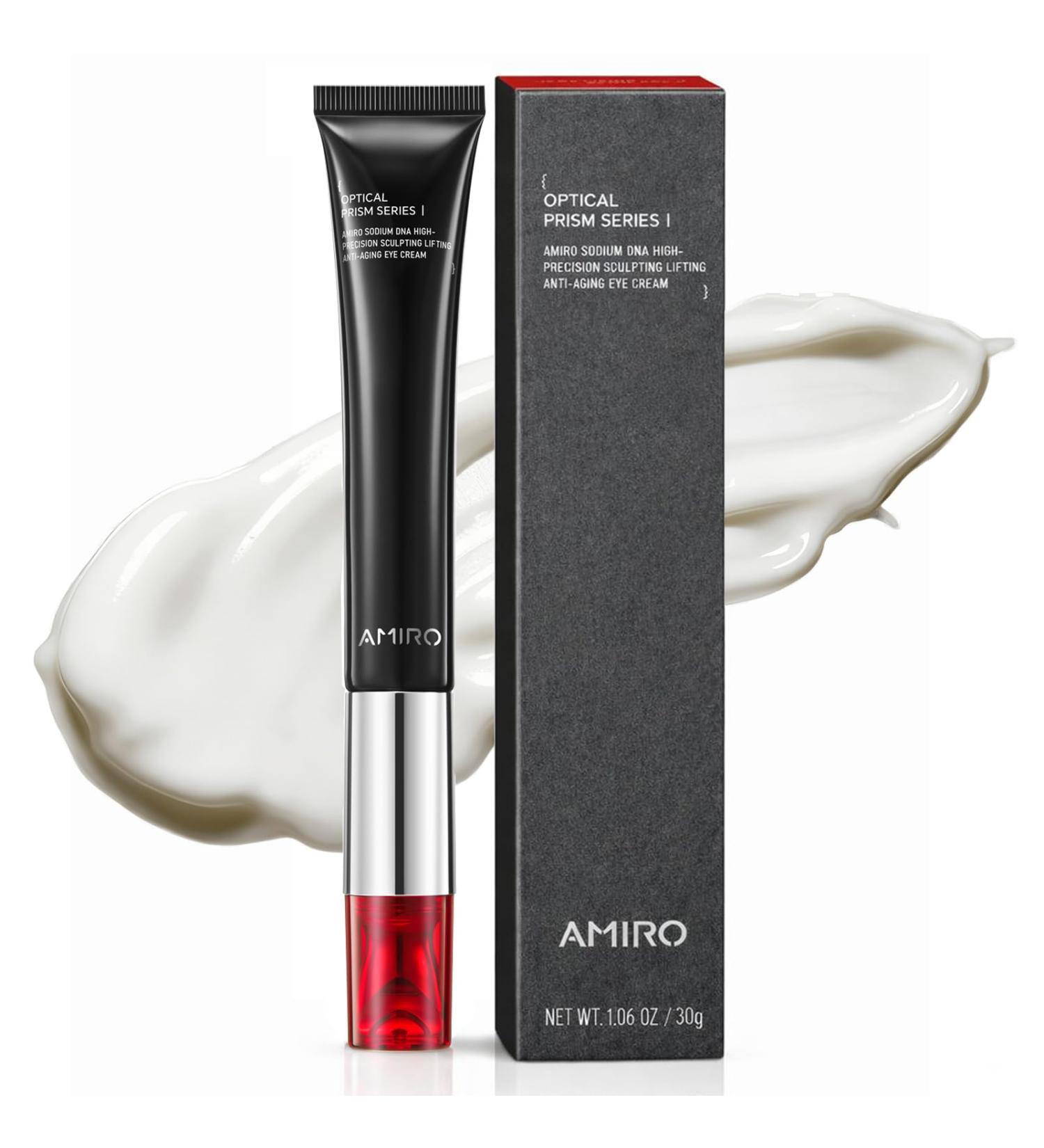 AMIRO Red Light Eye Cream with Microcurrent Massager PDRN 0.01% Peptide & Hyaluronic Acid Formula Hydrating & Firming Under Eye Serum for Dark Circles Puffiness & Fine Lines 1.06oz - Buy Online on GoSupps.com