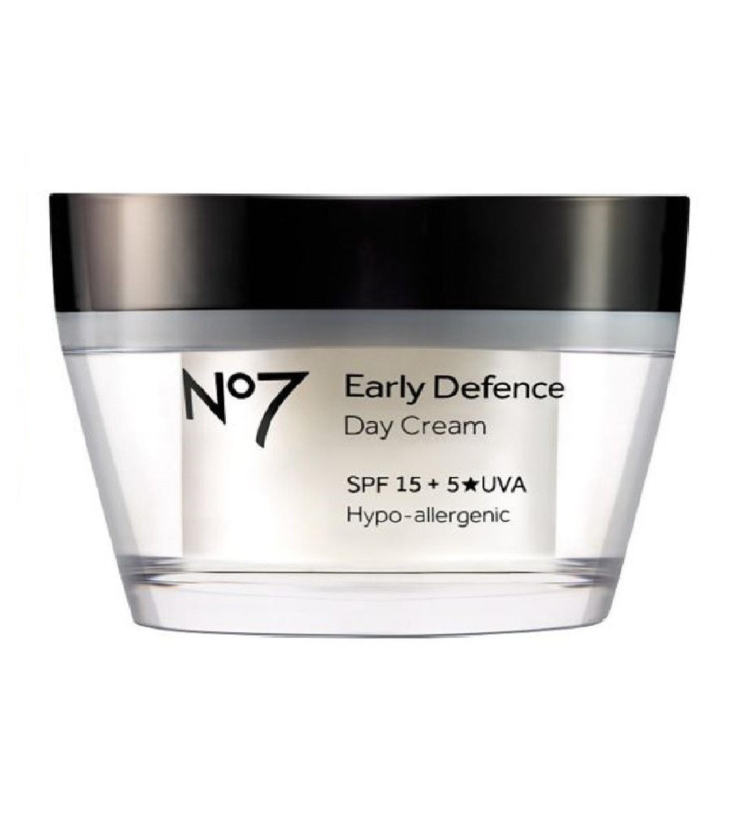 BOOTS No7 EARLY DEFENCE DAY CREAM VITAMIN A (3800)50ML SPF15 BNIB