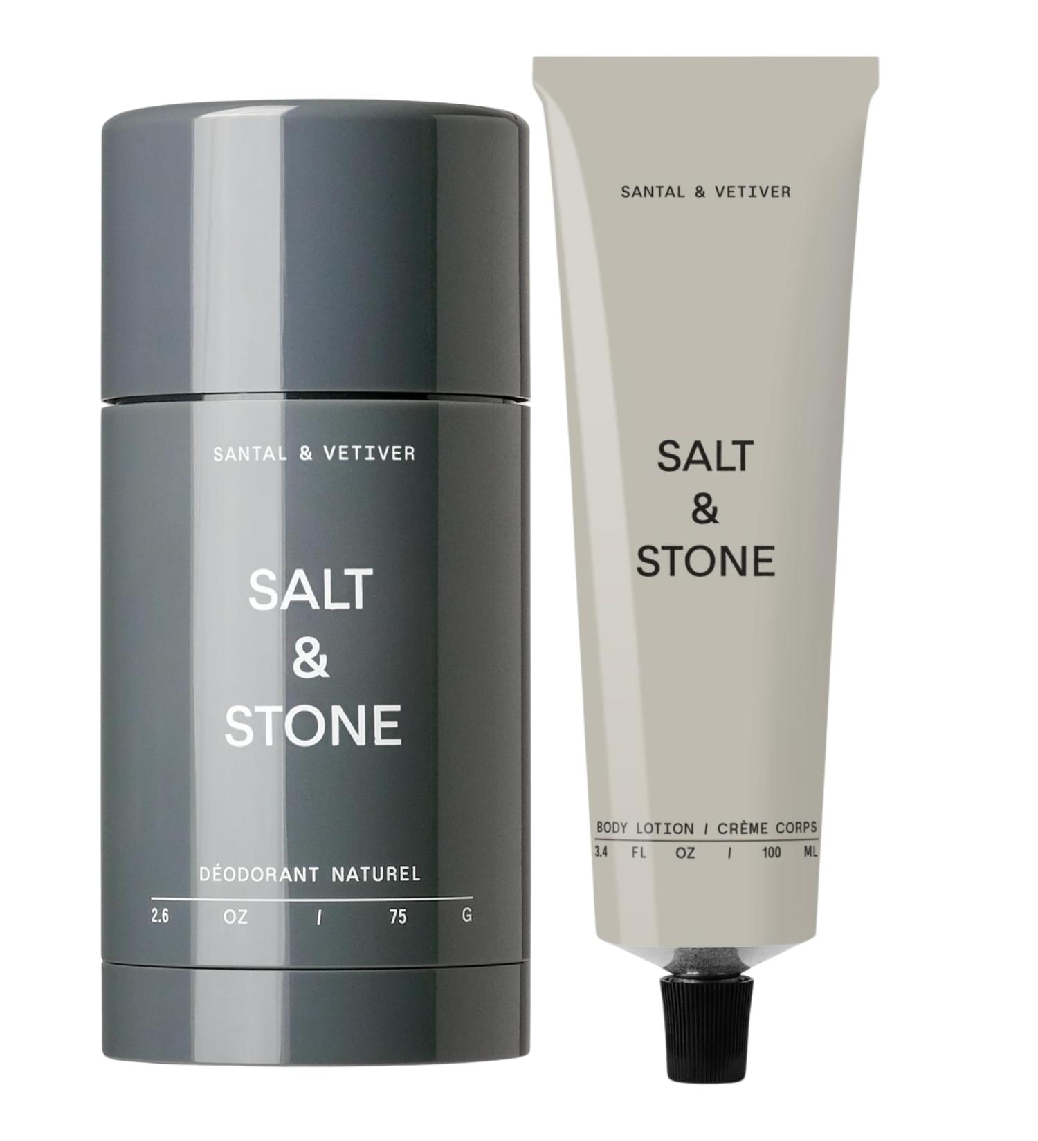 Salt & Stone Sensitive Skin Gel Deodorant + Body Lotion | Santal & Vetiver - Buy Online on GoSupps.com