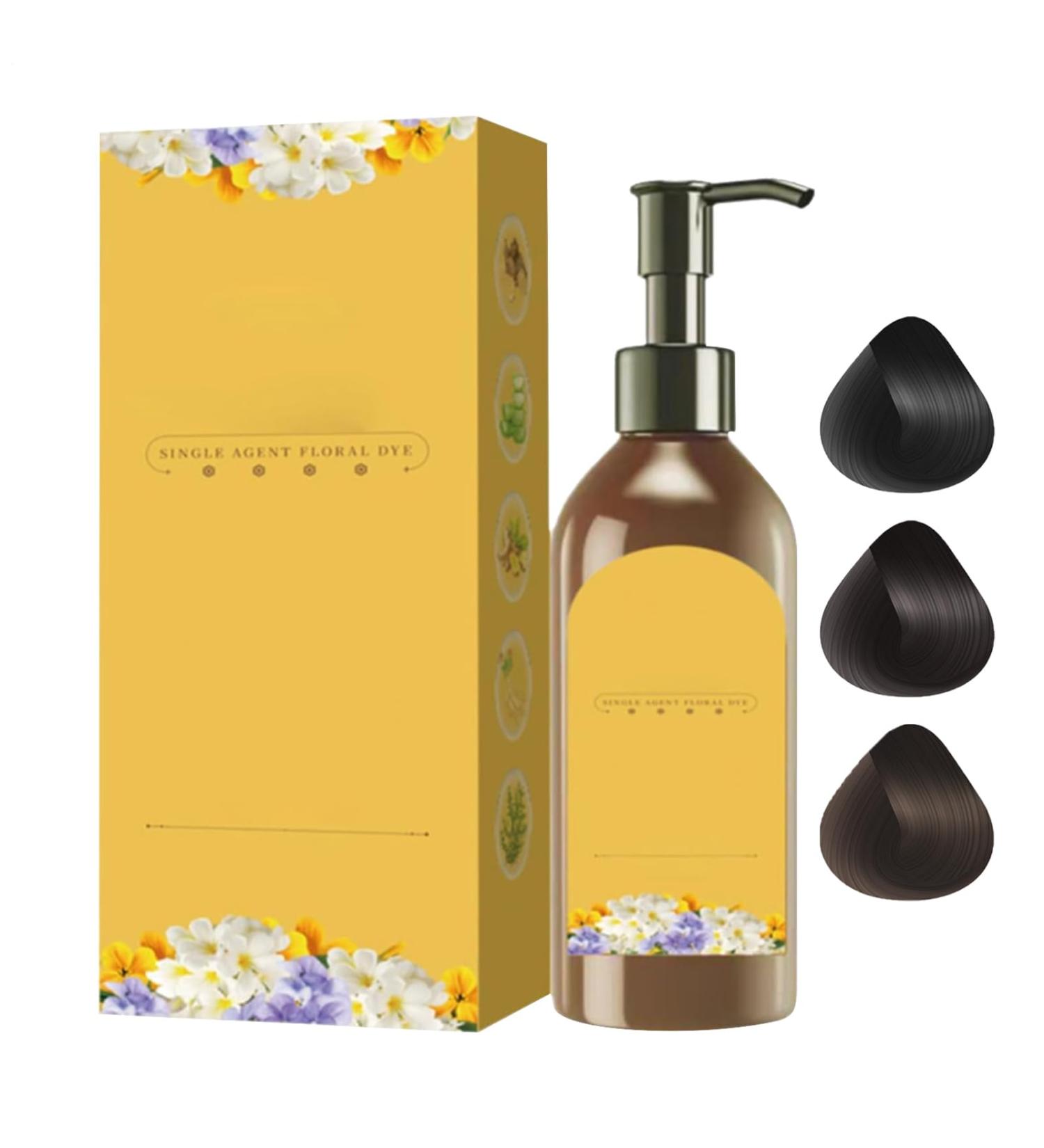 Green sourced Single Dose Hair Dye Floral Black Strands Color Interactive Easy Application Formula Natural Looking Shine Ideal for Adults Women Men and Seniors Brown - Buy Online on GoSupps.com