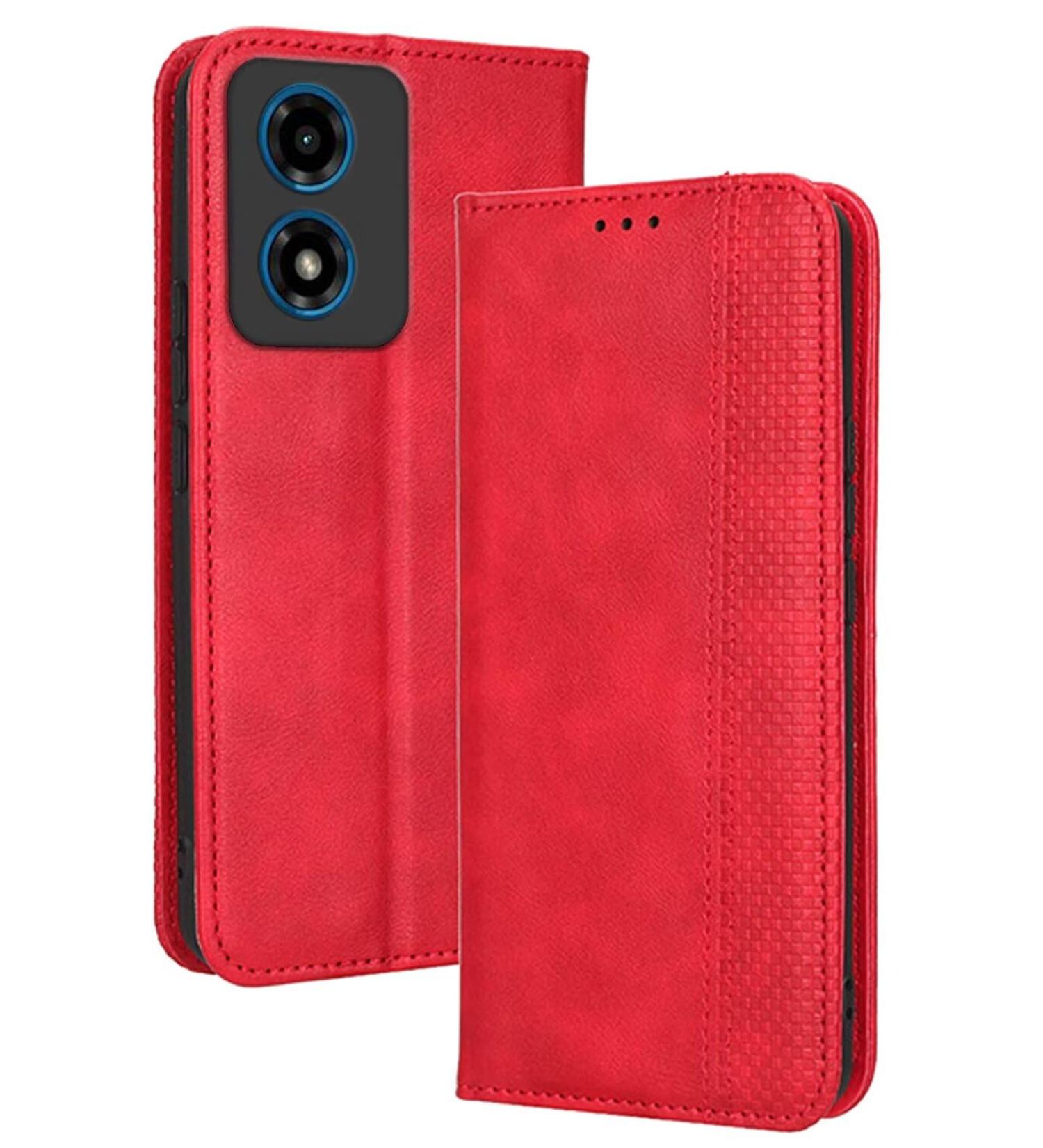 RankOne Flip Leather Case Cover for Motorola Moto G04S/G04/G24 - 6.5 Red | Durable Protection & Stylish Design - Buy Online on GoSupps.com