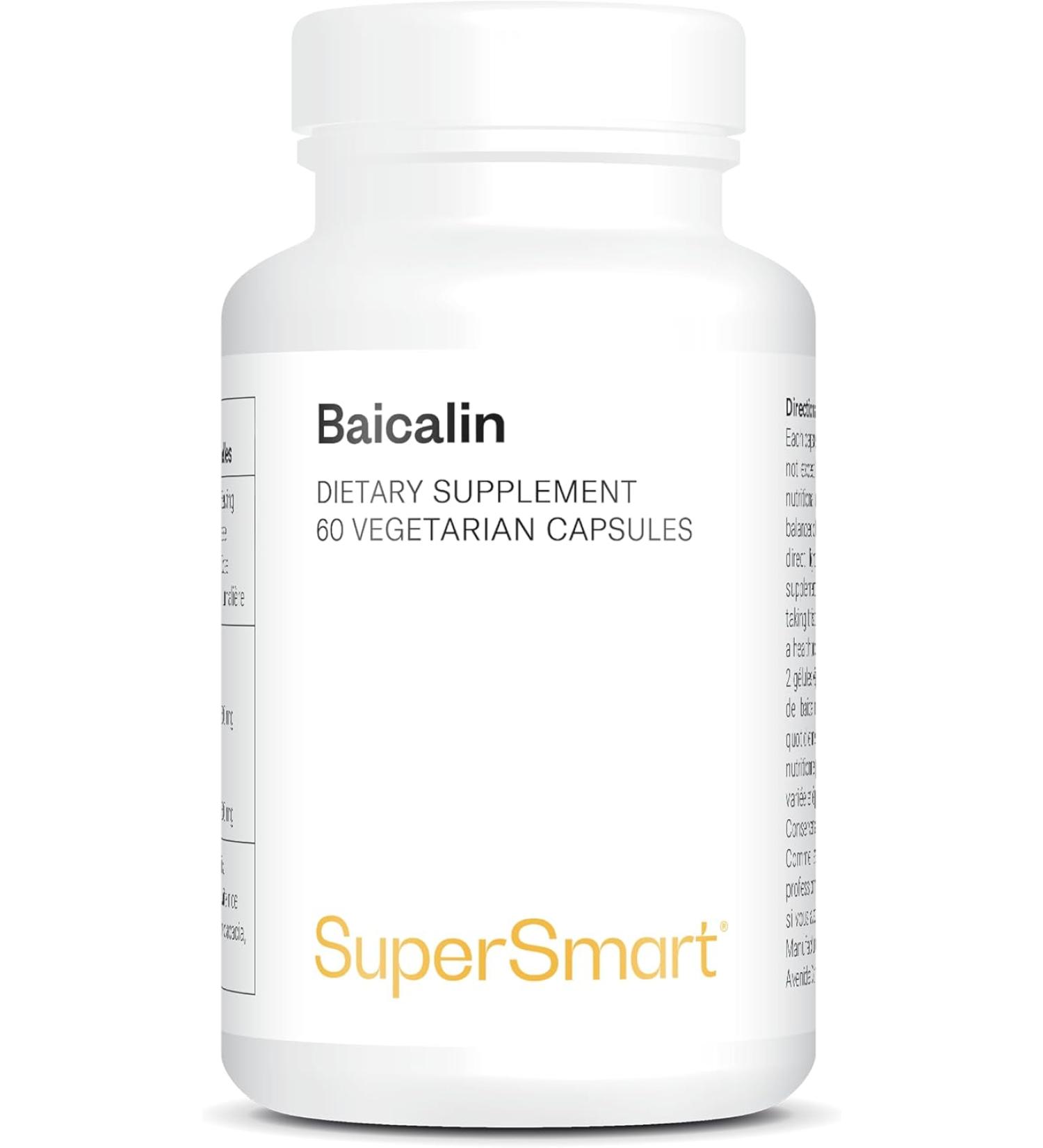 Supersmart Baicalin 500 mg Supports Liver Health Helps Cleanse and Detoxify The Liver - Relaxing & Antiviral and Anti-Inflammatory Properties - 60 capsules