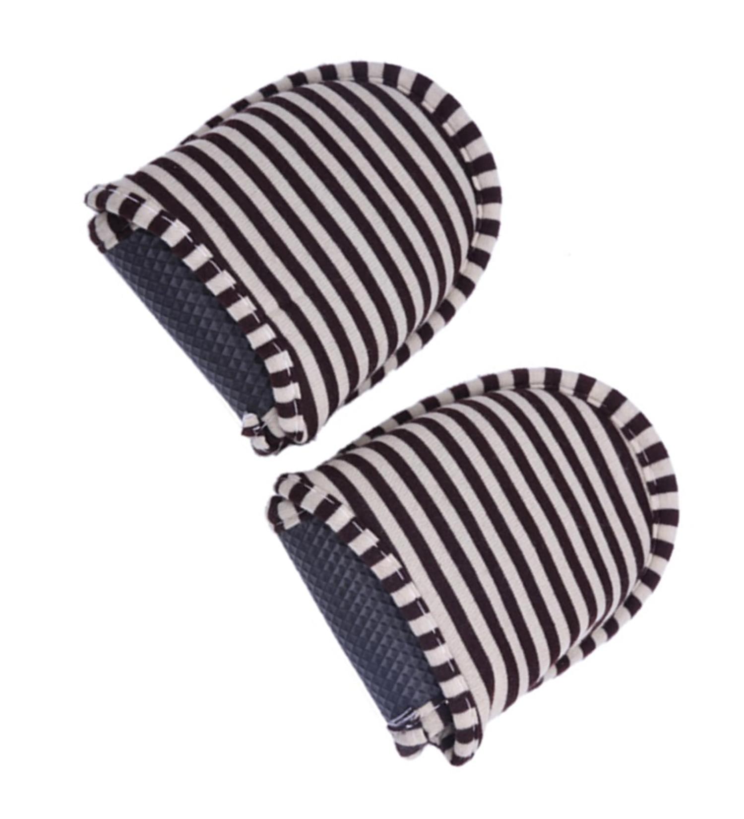 Alomejor Foldable Travel Shoes for Women - Portable Striped Spa House Shoes Washable & Non-Slip Soft Cotton - Brown - Buy Online on GoSupps.com