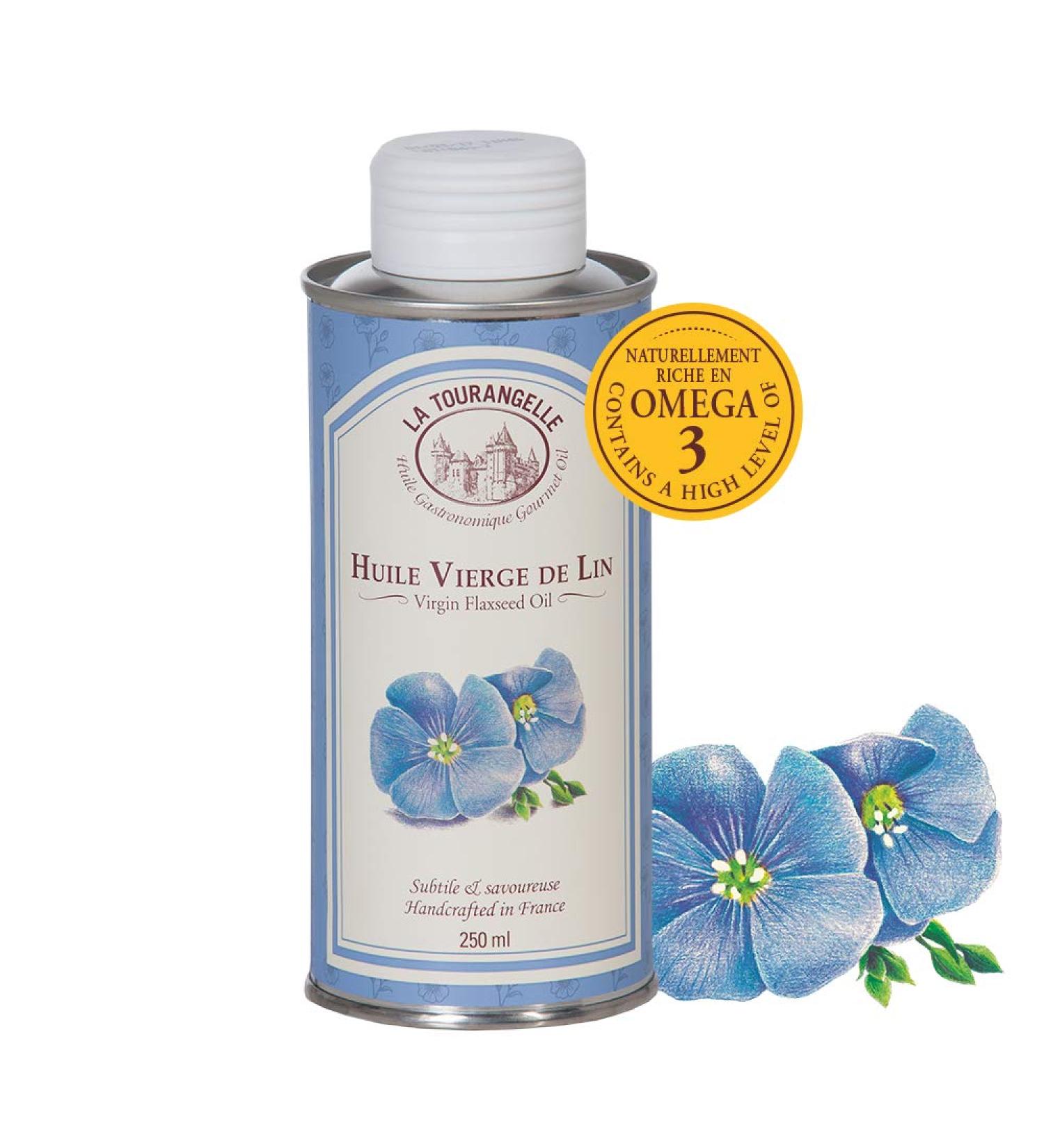 La Tourangelle - Virgin Flax Oil - Rich in Omega 3 - Intense & Tasty Flavor - Ideal for Seasoning Starters & Dishes - 250 ML - Buy Online on GoSupps.com