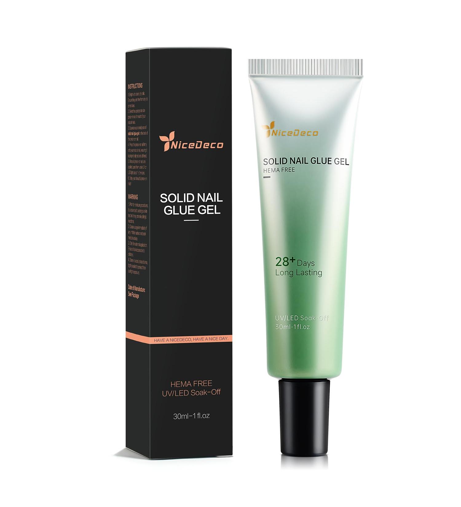 NICEDECO Soft Gel Nail Tips Glue Gel Solid Nail Glue Gel 30ml Lamp Curing Needed Solid Soak Off Glue Super Strong Nail Glue Gel For Acrylic Nails Extension Fake Nails Press On Nails - Buy Online on GoSupps.com